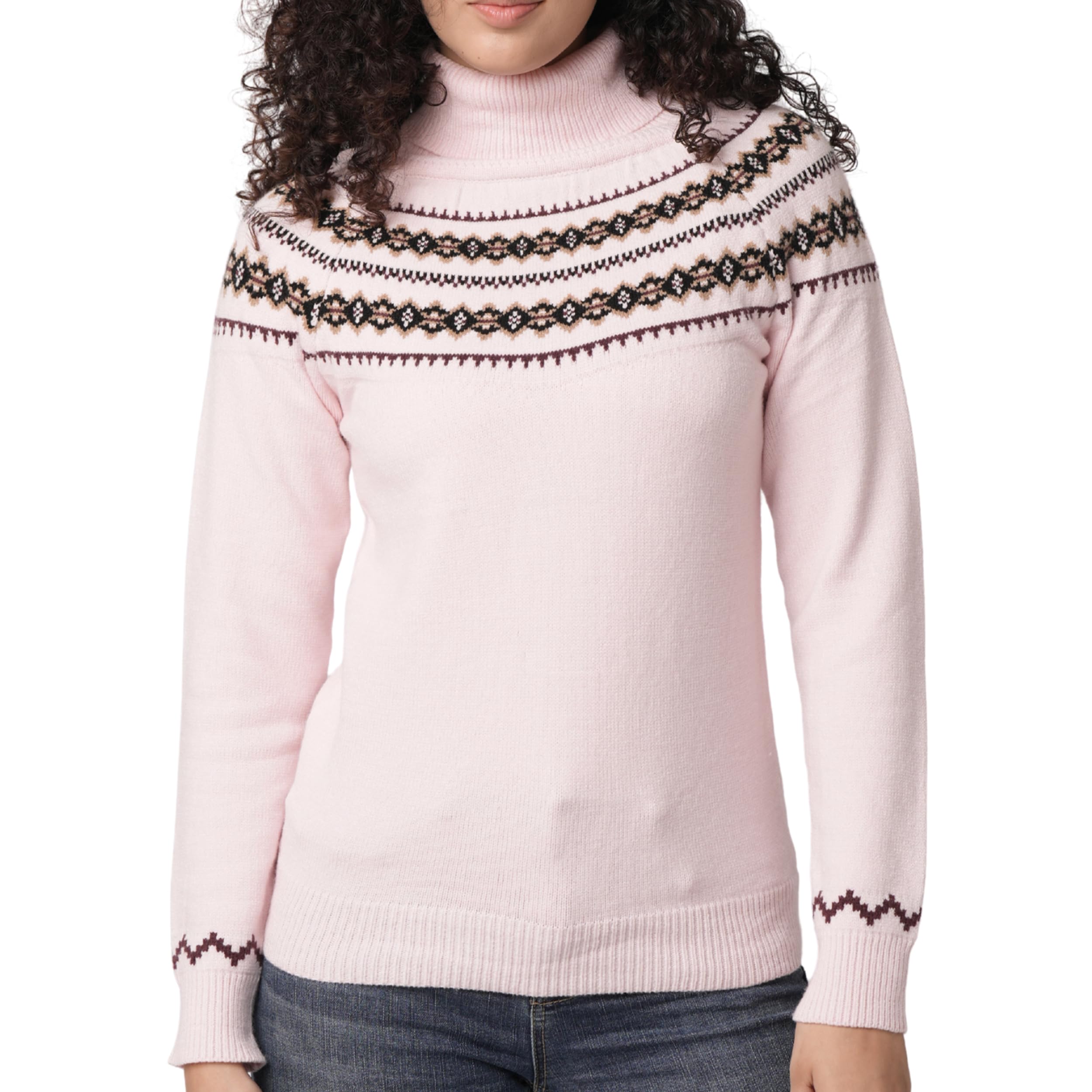 Womens Turtleneck Sweater Cozy Pullover Fair Isle Sweater Women Soft Lightweight Turtleneck Sweater Women