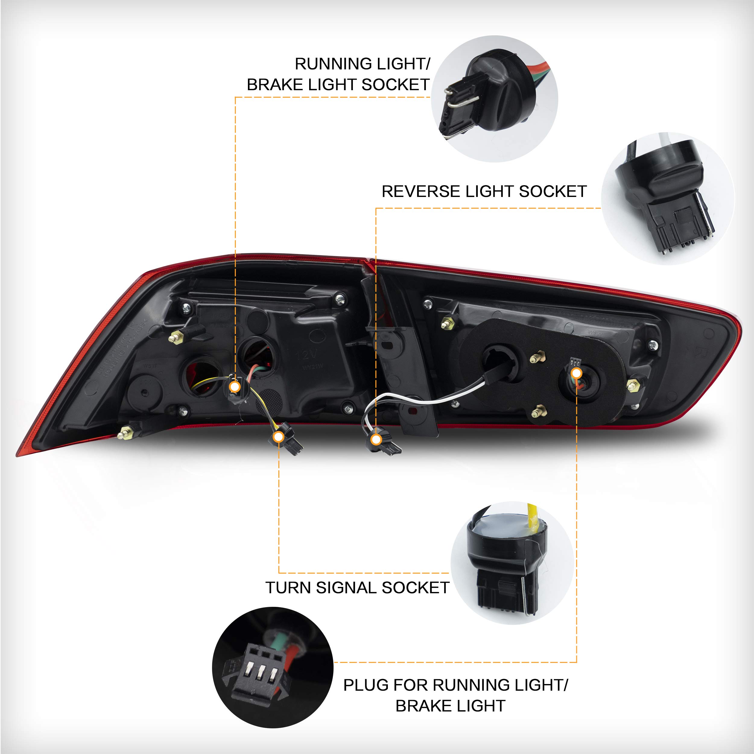 VLAND Tail lights Fit for Mitsubishi Lancer EVO X 20082020,Taill Lamp