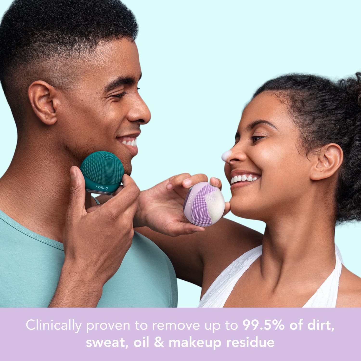 FOREO LUNA 4 go Face Cleansing Brush & Firming Massager - Premium Face Care - Enhances Absorption - Simple Skin Care Tools - For All Skin Types - Lavender