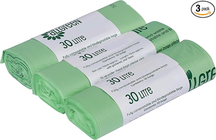All-Green 30l-36 Kompostierbare Müllbeutel, 30 Stück, grün, 30 l, 3