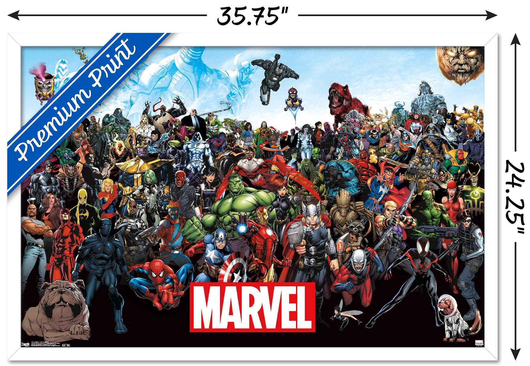 Amazon.com: Marvel Comics The Marvel Lineup Wall Poster, 34L