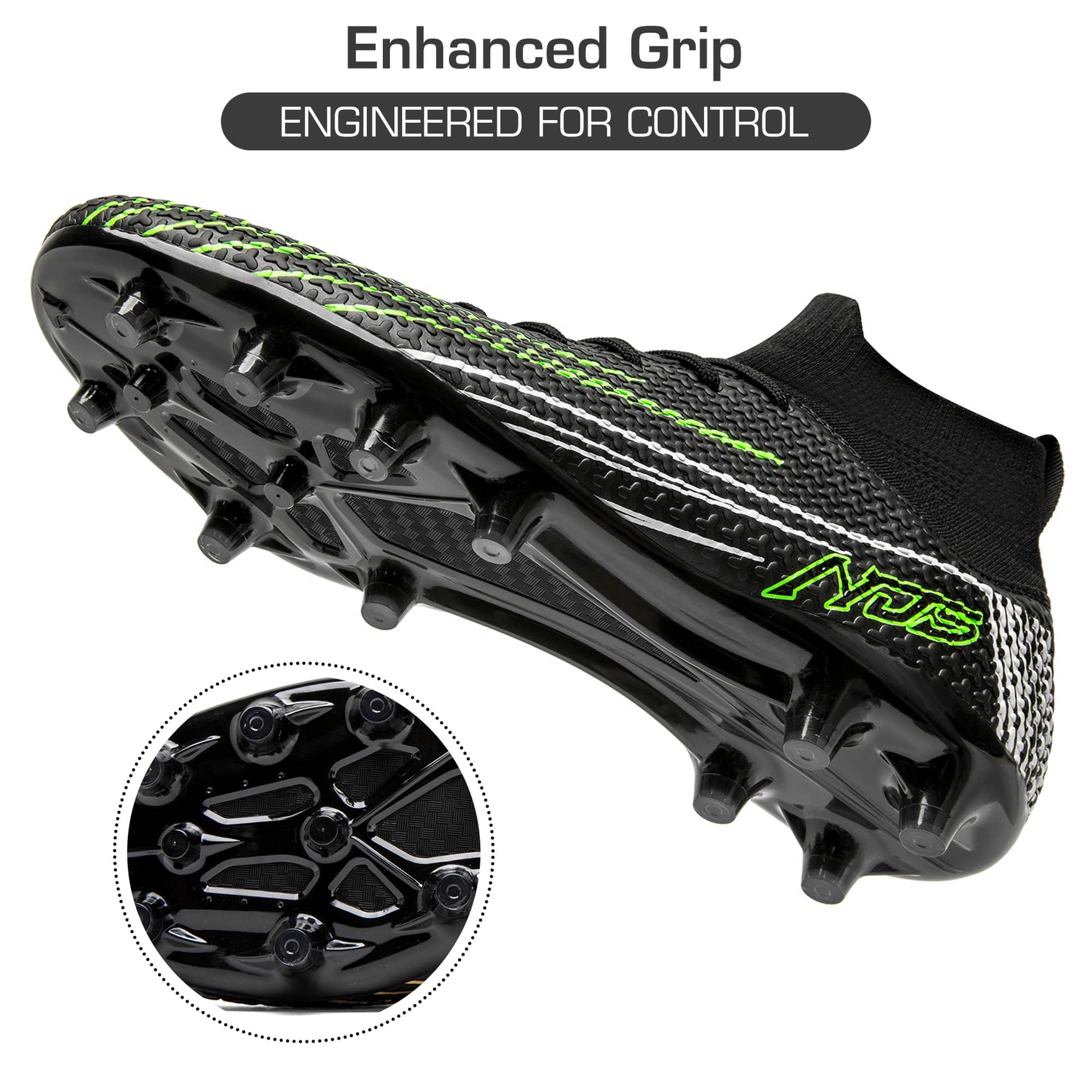 DimaiGlobal Chaussures de Football Montantes​ Crampons Homme Femme Chaussures de Futsal Adolescents Antidérapants pour l'entraînement Chaussures de Sport