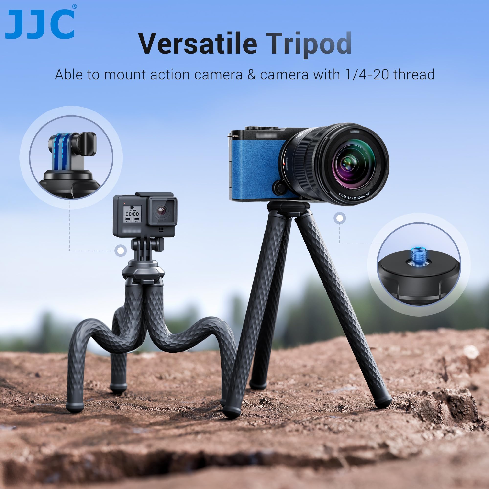 Trépied Portable Trépied Magnétique Pliable Pour Smartphone - Rotation 360° - Mousqueton - Léger 110g - Compatible IPhone & Android Trepied Magsafe