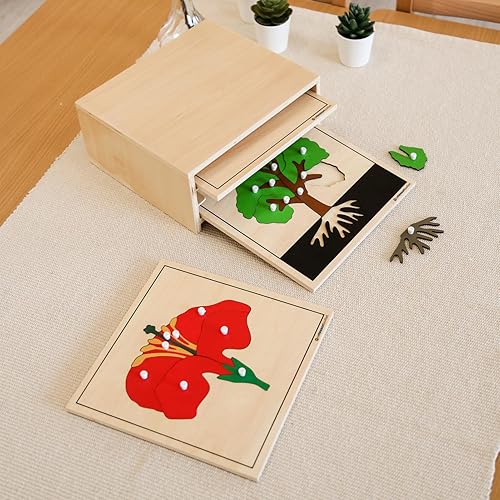 Miniatura 6 de Juguetes de aprendizaje preescolar temprano del rompecabezas de la hoja de los materiales de la naturaleza para los niños y niños pequeños de 3 a 12