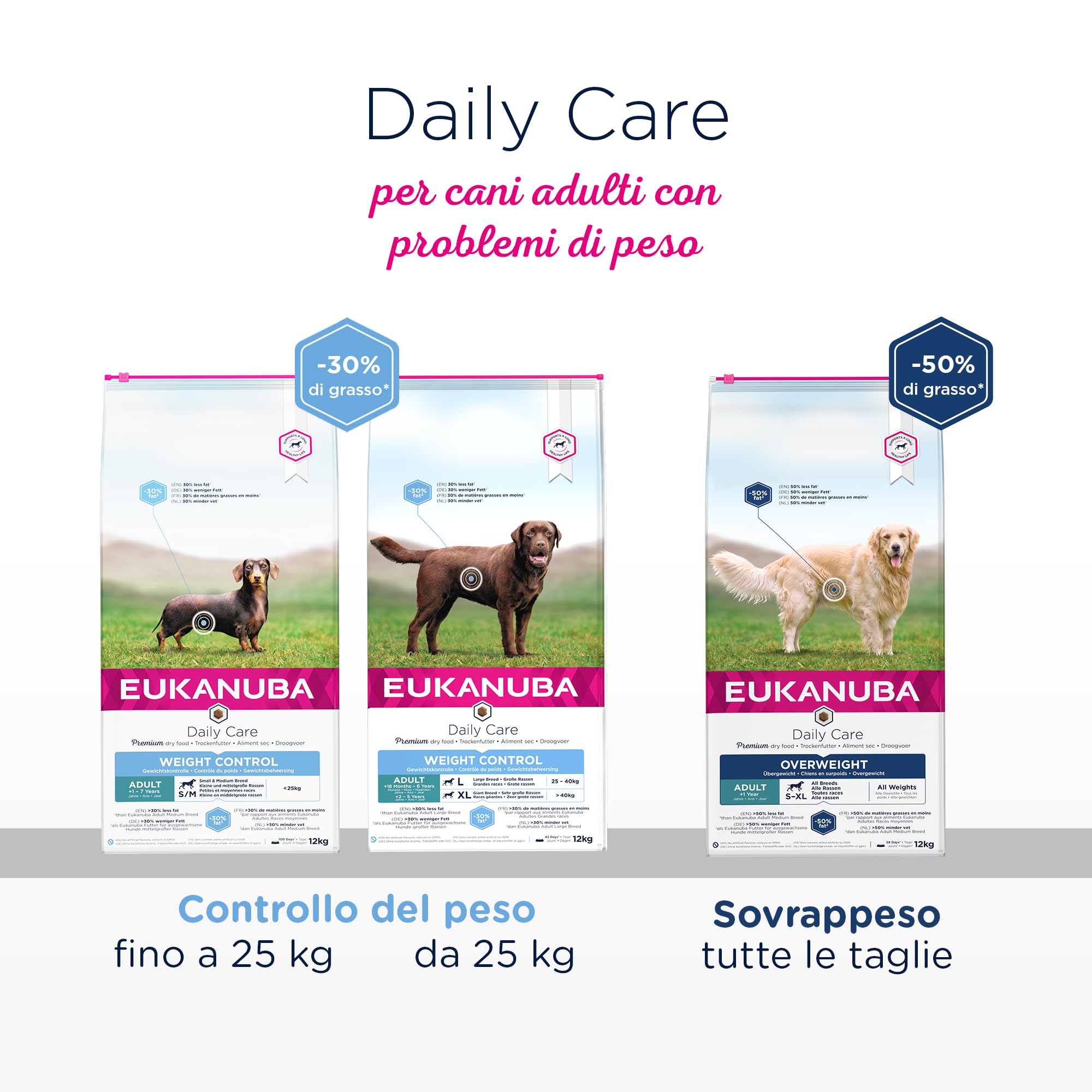 Eukanuba Daily Care Alimento Secco per Cani Adulti in Sovrappeso e Sterilizzati, 2,3 kg