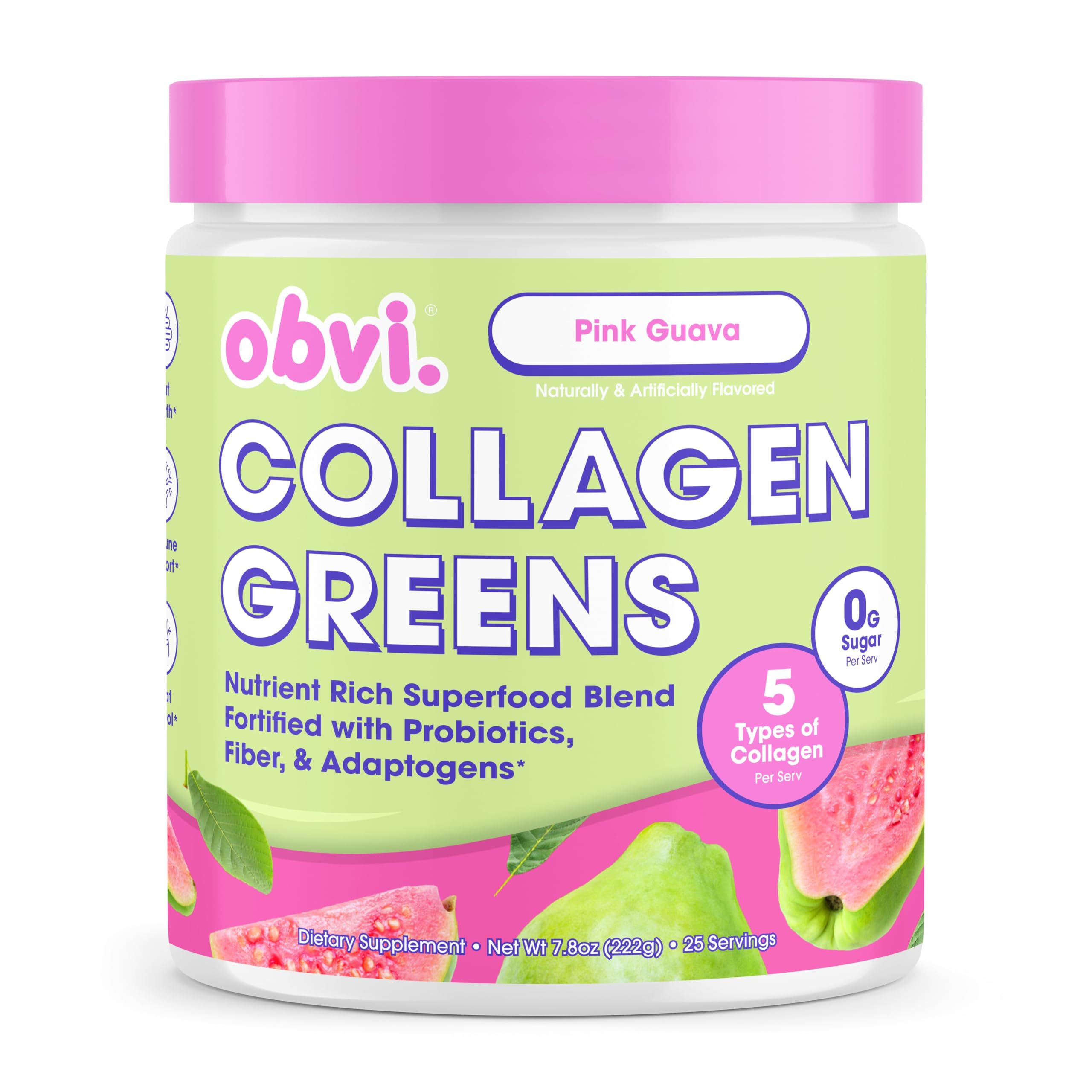 Obvi Collagen Greens - Collagen Greens Powder for Overall Wellness - Nutrient-Rich Superfood Blend - Healthy Digestion -