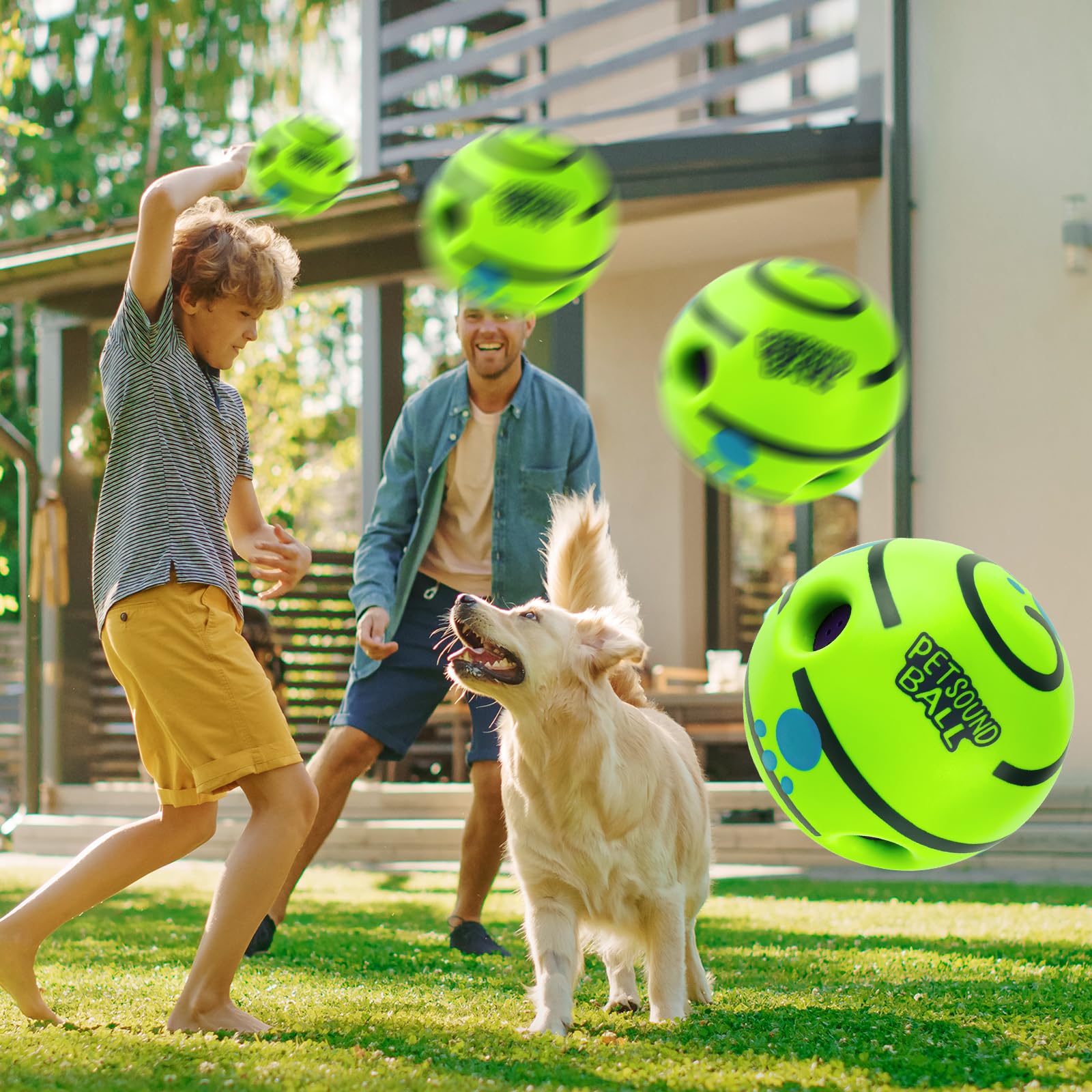QKURT Giggle Ball for Dogs Indestructible Squeaky Dog Toy, Interactive Pet Balls for Training Boredom and Anxiety Relief (8.8cm) - Image 4