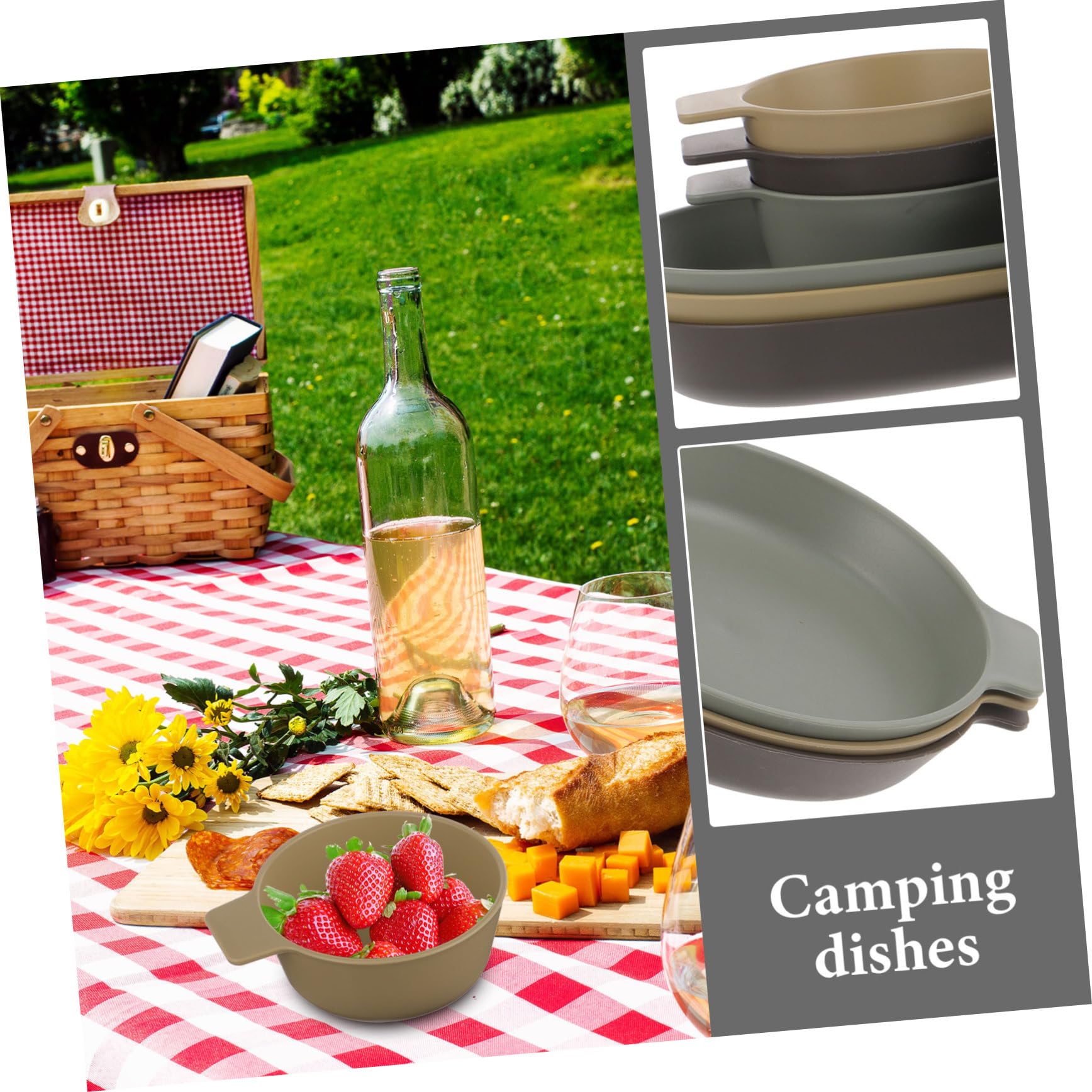 Happyyami 2juegos Platos De Plástico Reutilizables para Picnic De Vajilla Ligera para Camping y Actividades Al Aire Incluye Platos Pequeños para Fiestas