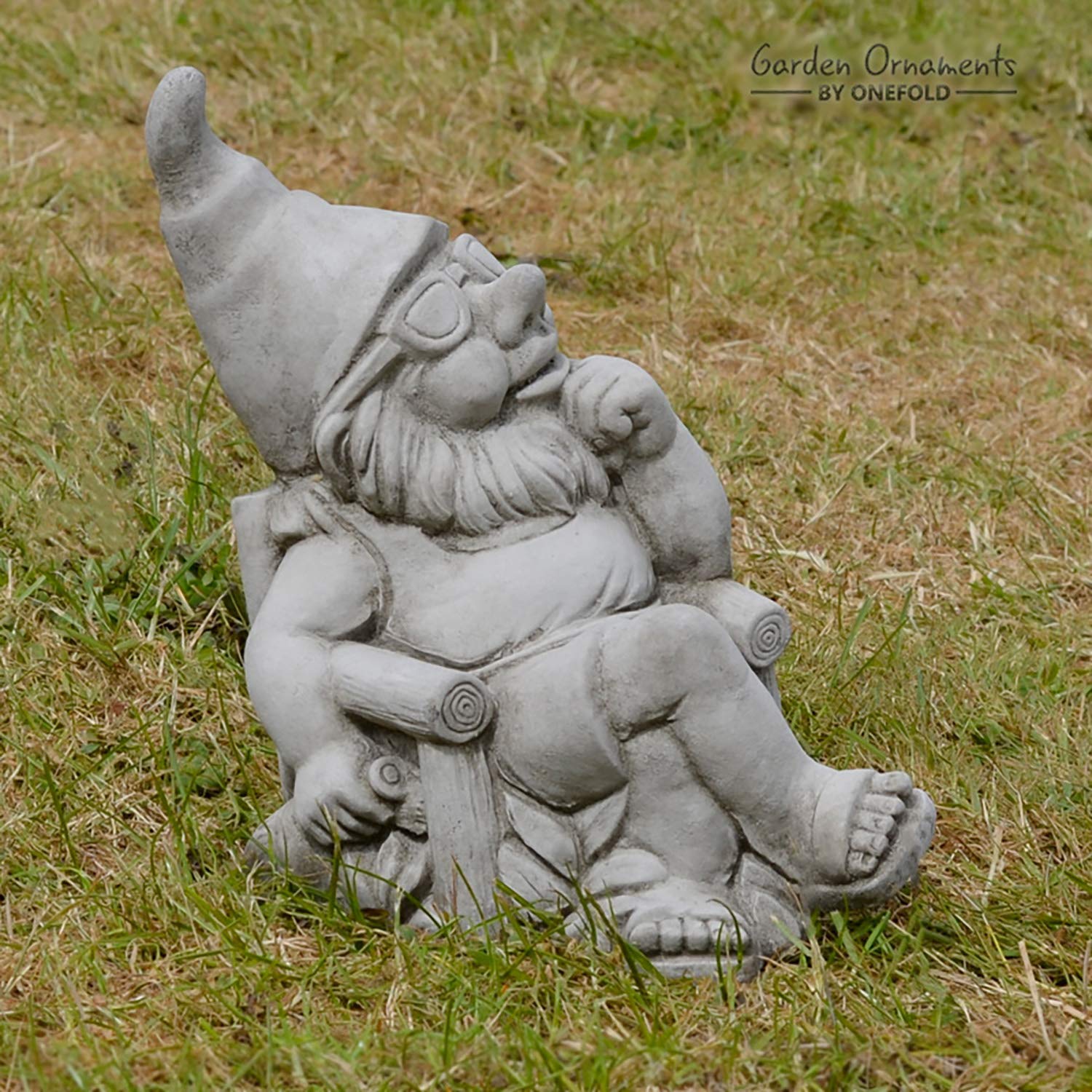 Garden Ornaments By Onefold Natural Onefold Stone Sunbathing Pixie Gnome Outdoor Garden Sculpture Statue