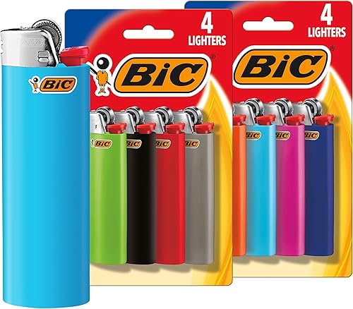 BIC Classic Maxi Pocket Lighter, Safe and Reliable, Assorted Colors, 8-Pack of Lighters (Colors and Packaging May Vary