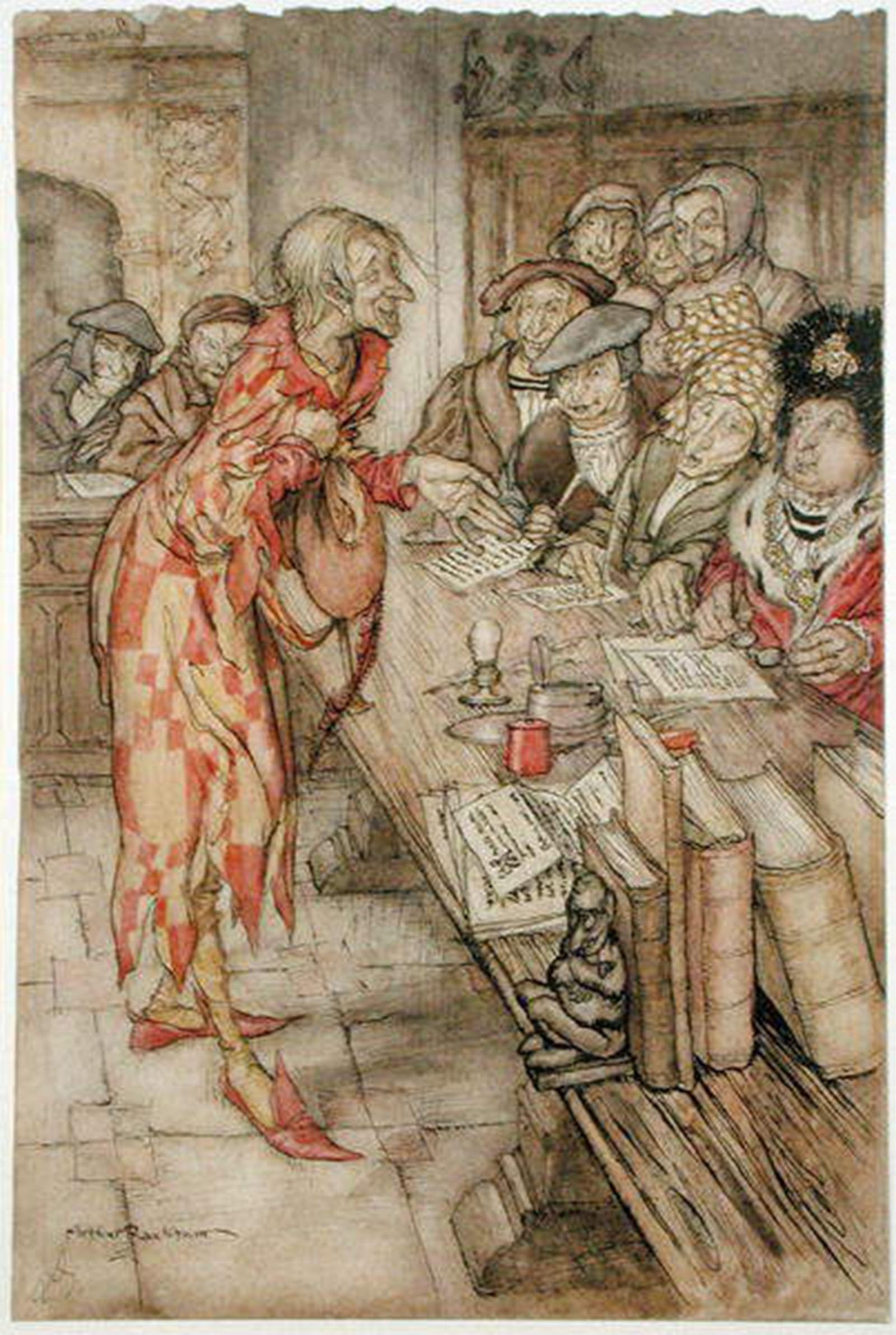 SERENDIPITP Retro Picture Poster Wall Art Pictures Painting in Did Come the Strangest Figure by Arthur Rackham Wall Art Canvas Print for Wall Decor 60x90cm