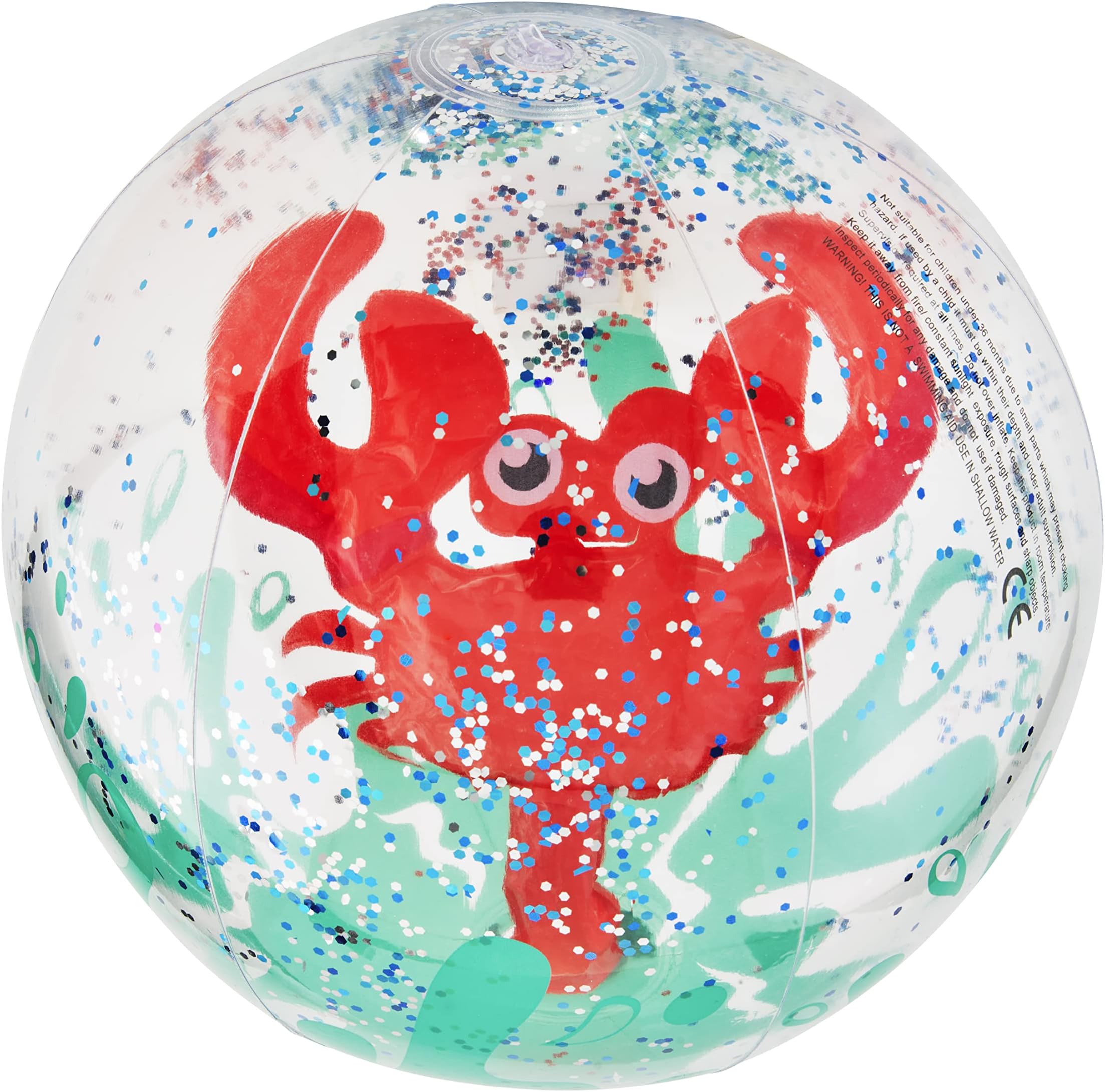 Mud Pie Children's Glitter Beach Ball, Crab