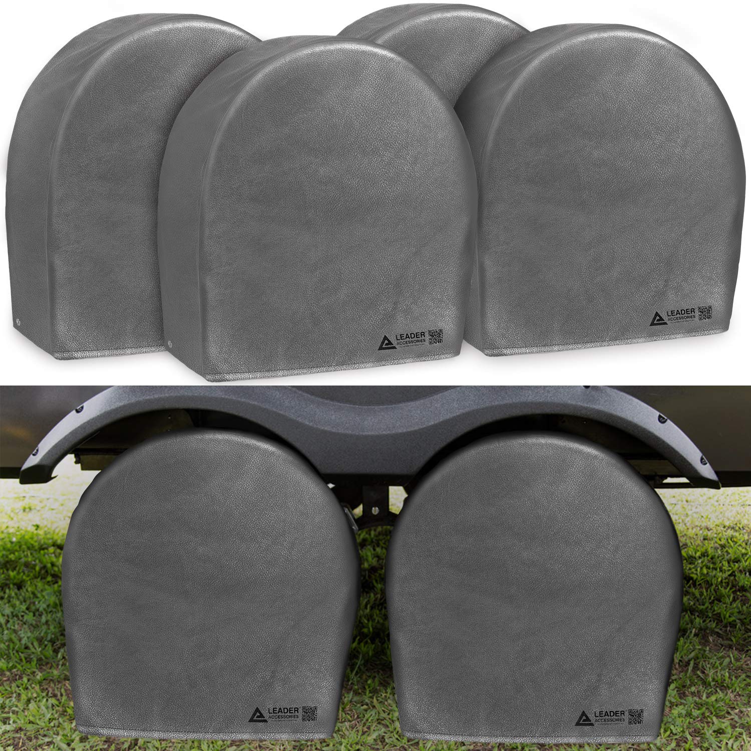 Leader Accessories Tire Covers (4 Pack) Heavy Duty Waterproof Tire Cover Wheel Covers for RV Wheel T