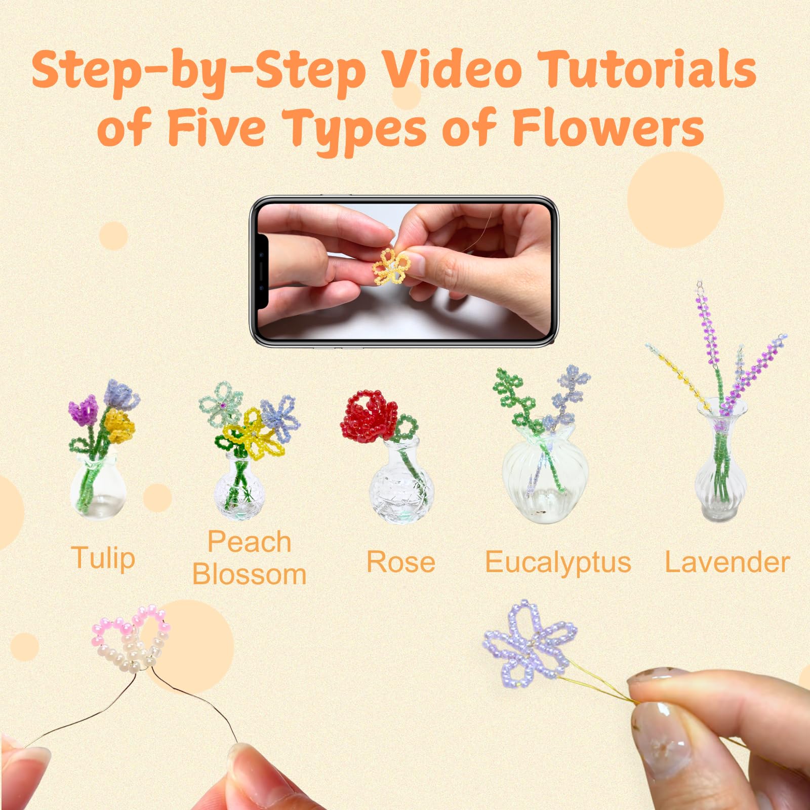 DIY Beaded Plant Kit - Beginner Floral Crafts -3 DIY Beaded Plant Kit - Beginner Floral Crafts -3