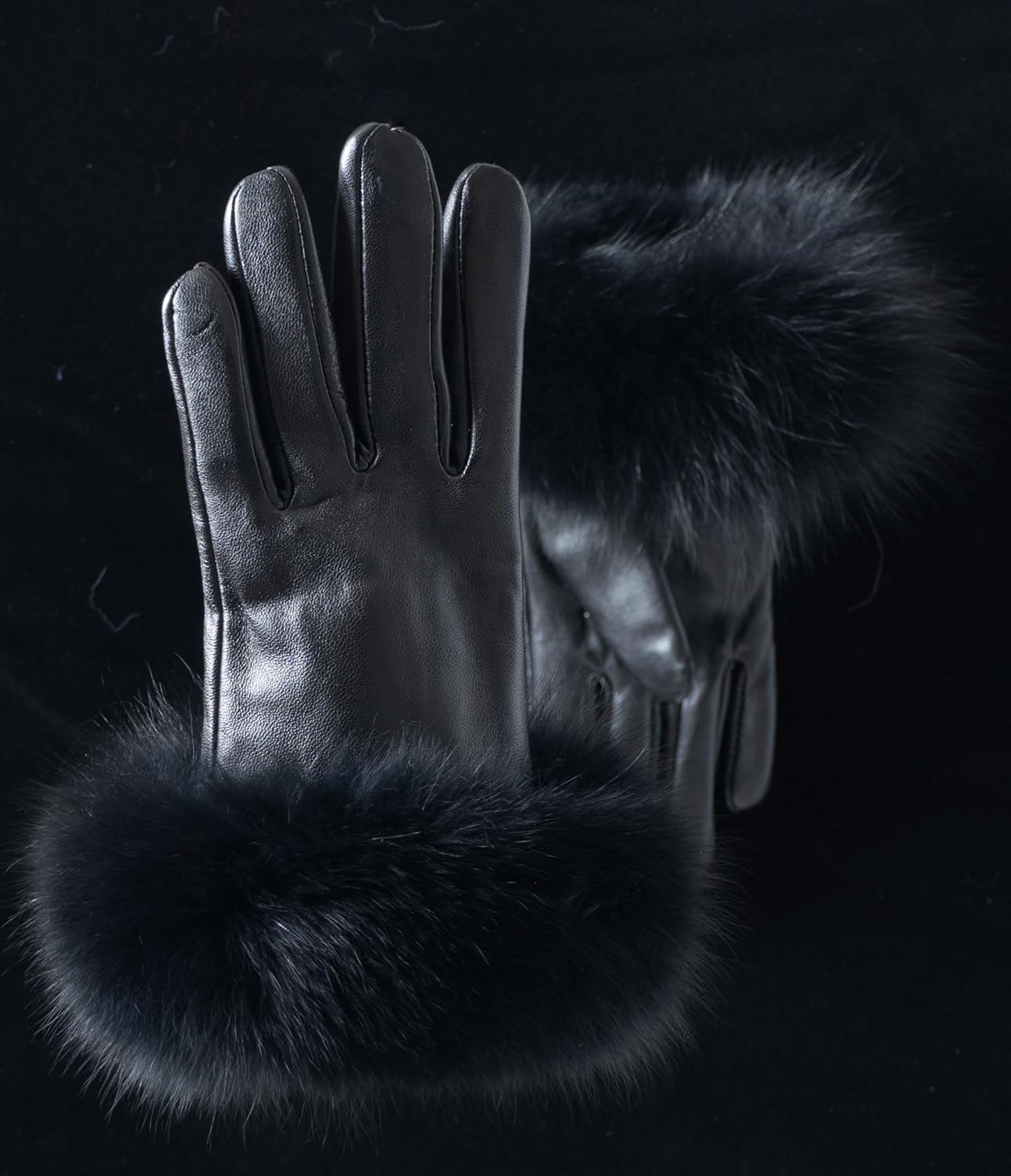 HEIZZI Real Fur Gloves - Women's Touchscreen Lambskin Leather Gloves with Real Fox Fur Cuff for Winter Driving & Dress - Image 7