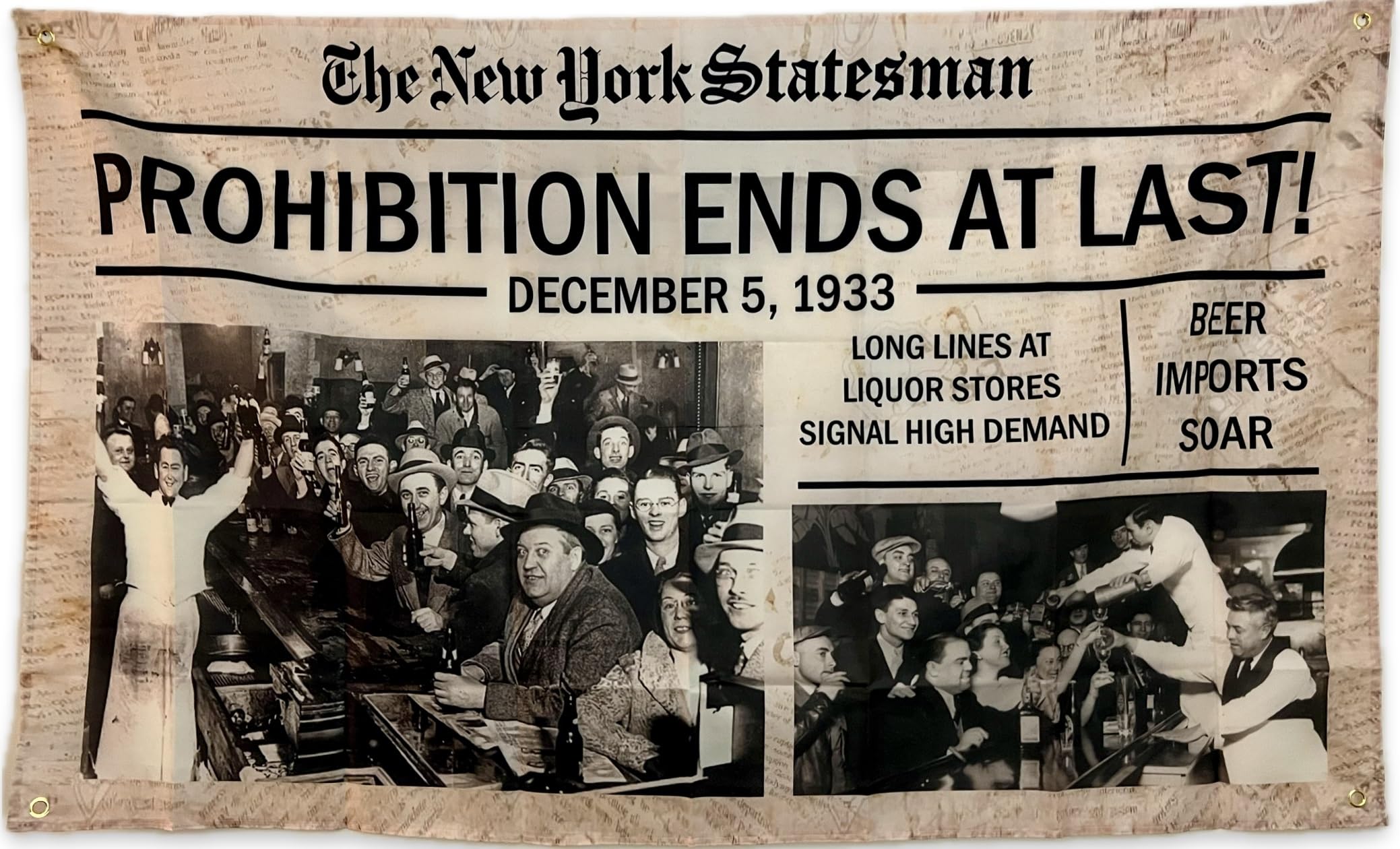 Prohibition Ends At Last Flag 3' x 5' For Dorm Room, College Party, Frat House by Lee Flag Co.