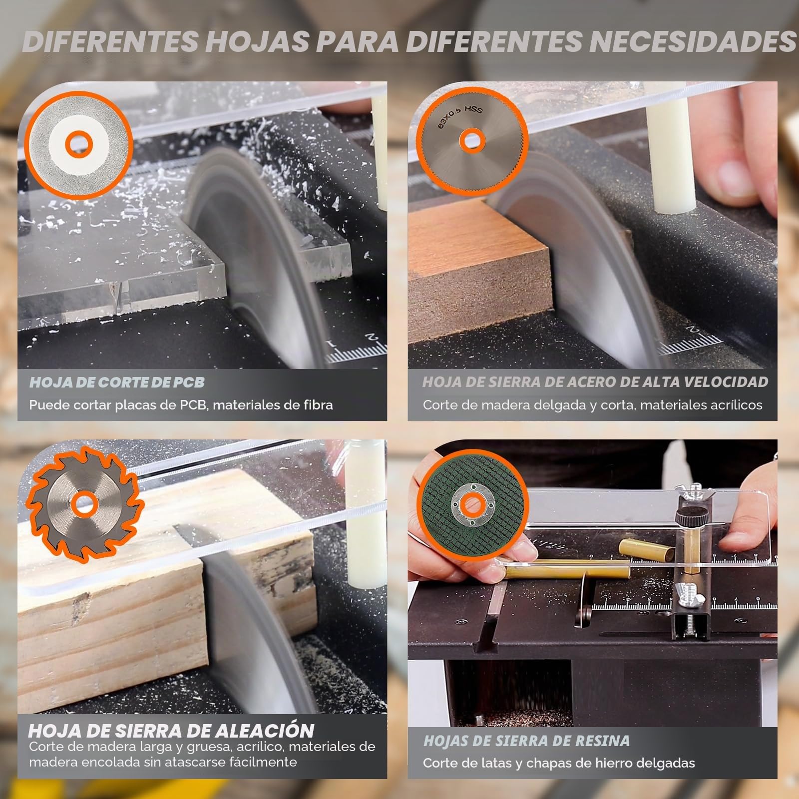 Mini sierra mesa portátil, 100 W, multifunción, 7 velocidades, corte 0-90°, bricolaje, madera, acrílico