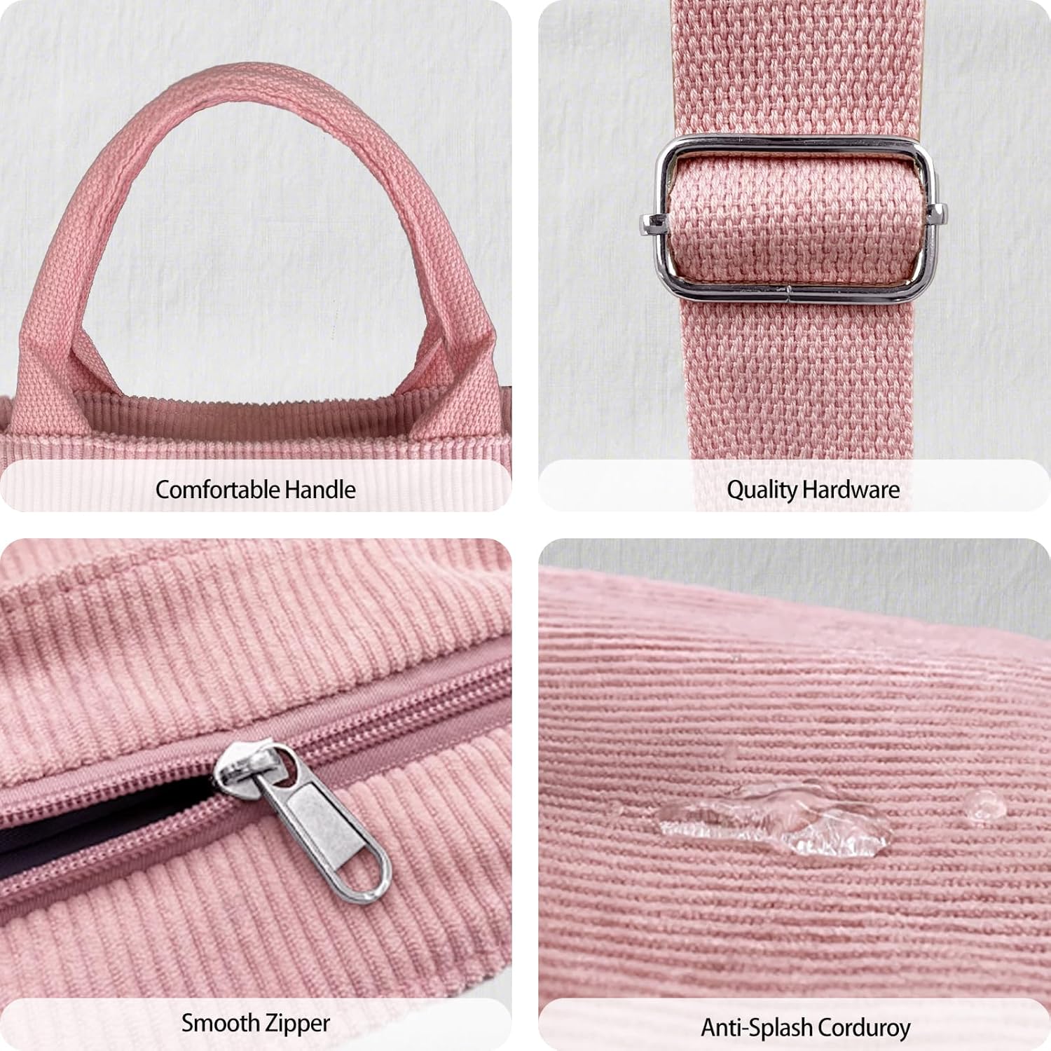 Beurlike Corduroy Tote Bag for Women Large Crossbody Hobo Bags Casual Messenger Shoulder Handbag for Shopping Work - Image 4