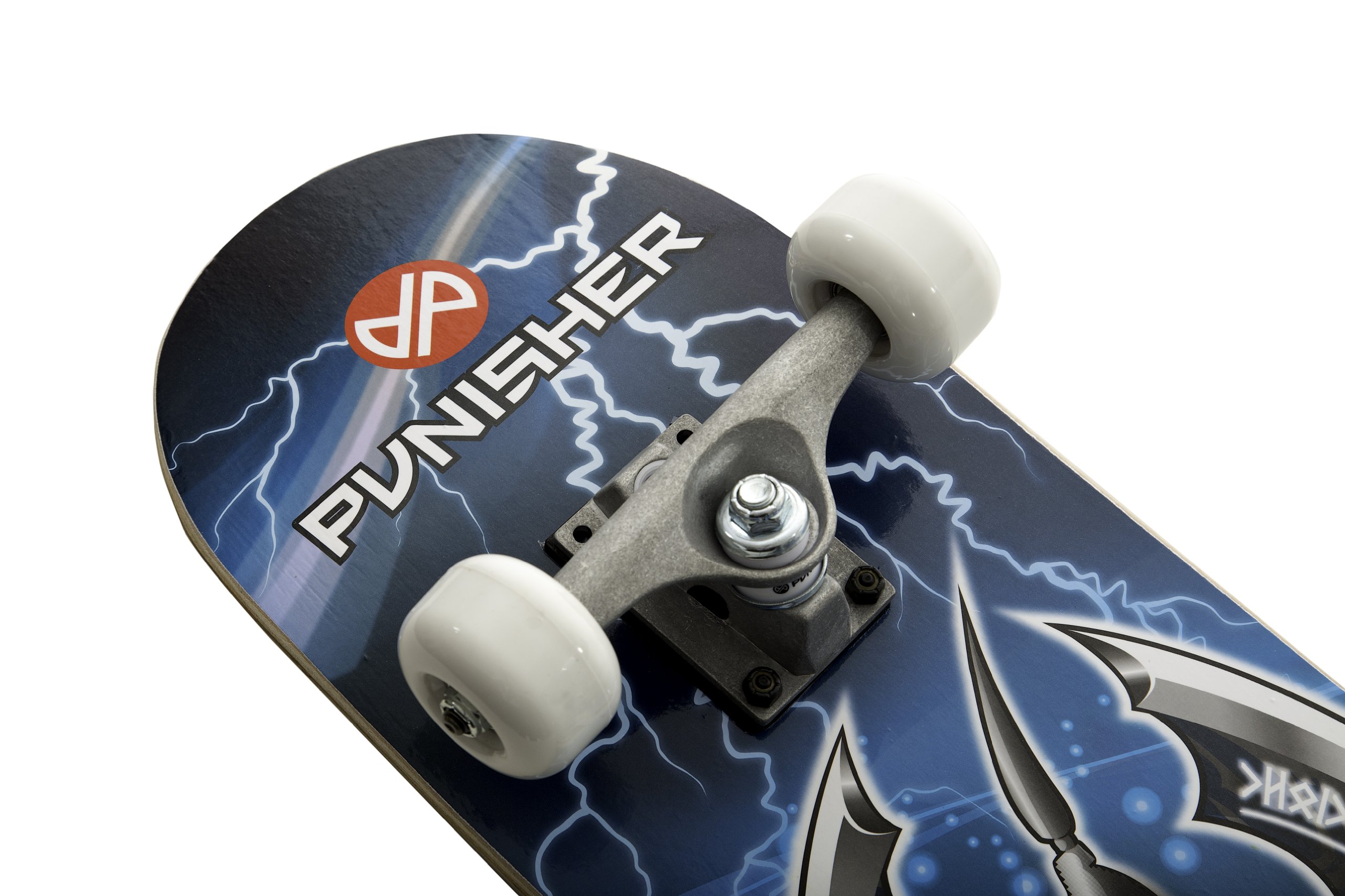 Punisher Skateboards Warrior Skateboard Complet avec concave, Bleu/Noir, 78,7 cm