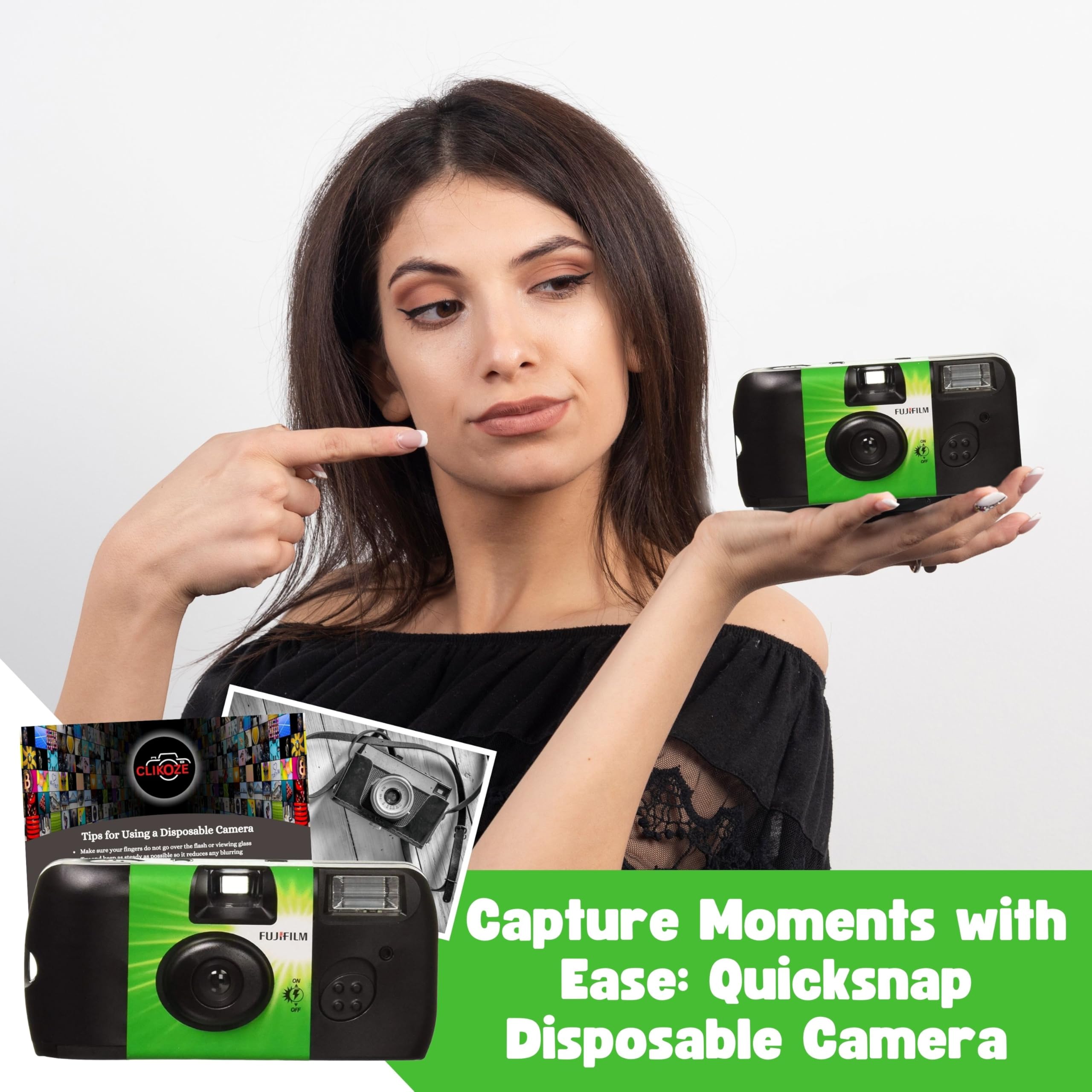 Disposable Camera Bundle with Fujifilm Quicksnap Flash 27 Exp 10 Pack and Clikoze Photography Tips Card - Image 4