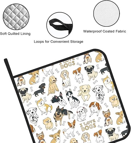 Miniatura 3 de Juego de 2 agarraderas para ollas de cocina resistentes al calor para microondas, hornear horno, platos finales y barbacoa