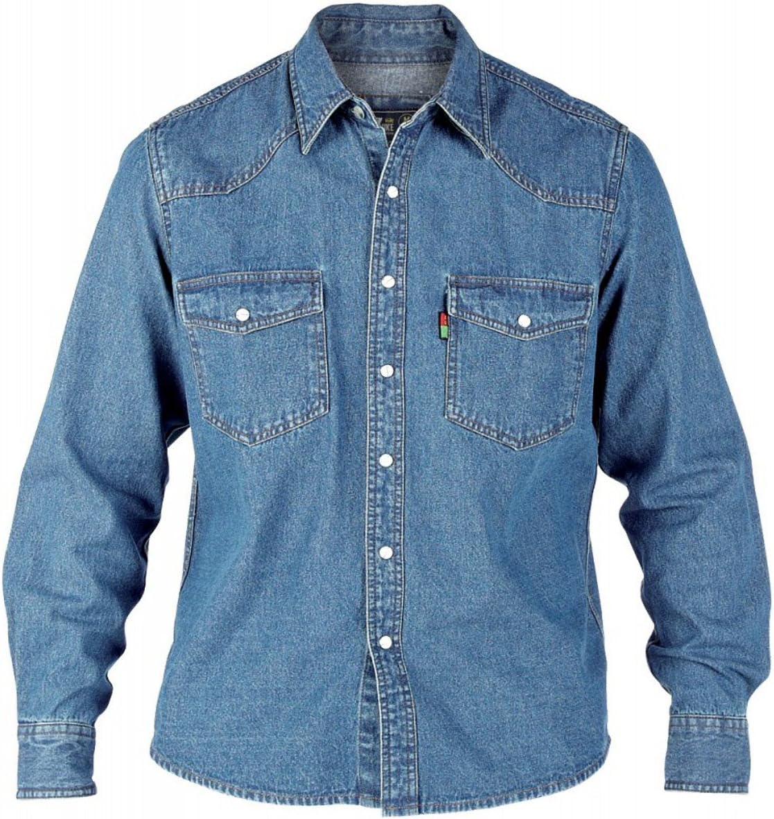 Kael Long Sleeve Denim Shirt For Men Button Down Western Style With Vintage Wash main image 0