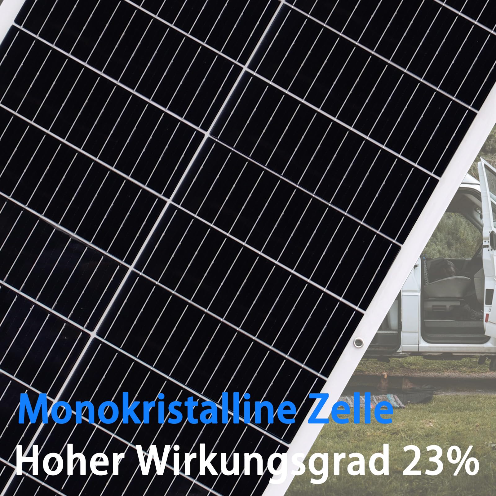Solarpanel-Kit Flexibel 200W Monokristallin 2x100W Solarmodul 20A 12V/24V Laderegler Solarkabel Komplettset für 12V Batterien Wohnmobil Camping