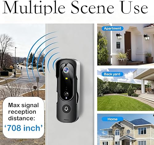 Miniatura 5 de Cámara de timbre de video - Seguridad inalámbrica 1080P HD con pantalla de 4.3 pulgadas, sin WiFiNo necesita aplicaciónsin suscripción, batería