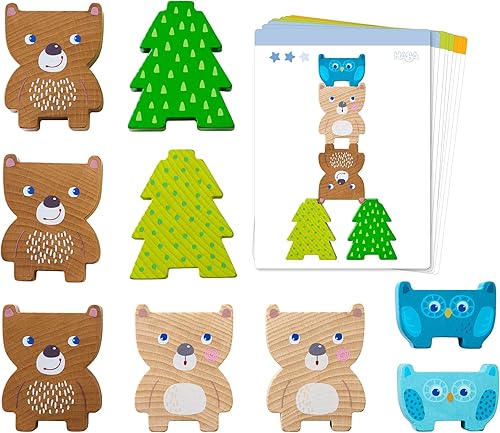 Miniatura 4 de HABA Forest Friends - Juguete apilable de madera - Juego de clasificación Montessori y clasificador de formas para niños pequeños - Bloques de