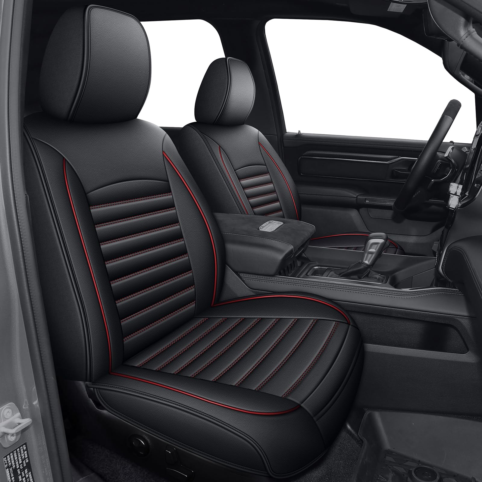 Photo 1 of TTX LIGHTING for Dodge Ram 1500 2500 3500 2012-2025 2026 Crew Quad Cab Bighorn Longhorn Laramie Leather Pickup Truck Seat Covers?Flat Bench, 5 Seats, Redline?X004MTNSRD
