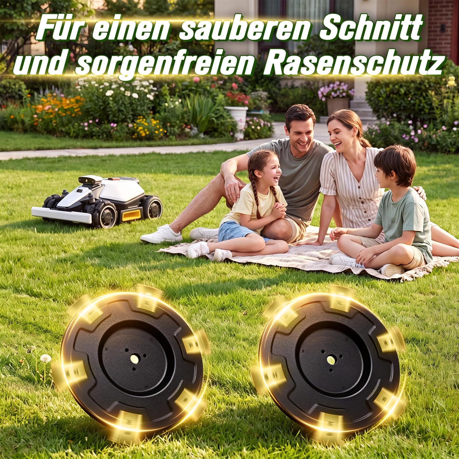 BBTO 2 dischi da taglio e 12 lame compatibili con Mammotion LUBA 1 AWD e LUBA 2 AWD (fino al modello 2024), accessori per tosaerba, con 12 viti di fissaggio, ottime prestazioni di taglio, lame in acci