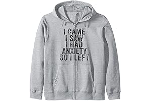 I Came I Saw I Had Anxiety So I Left Vintage Retro Zip Hoodie