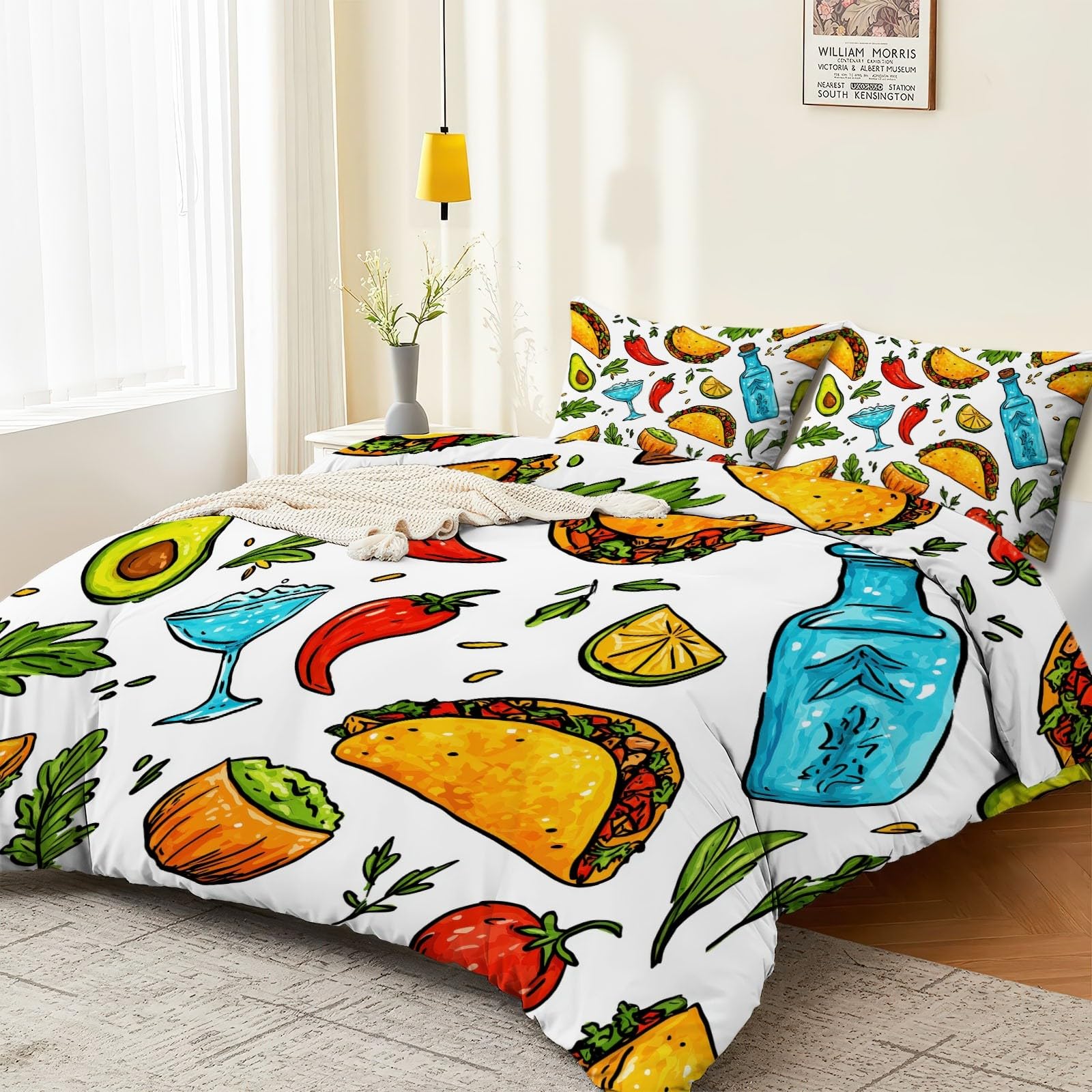 Housse de couette fermeture éclair douce avec taies 65x65 lit double adulte