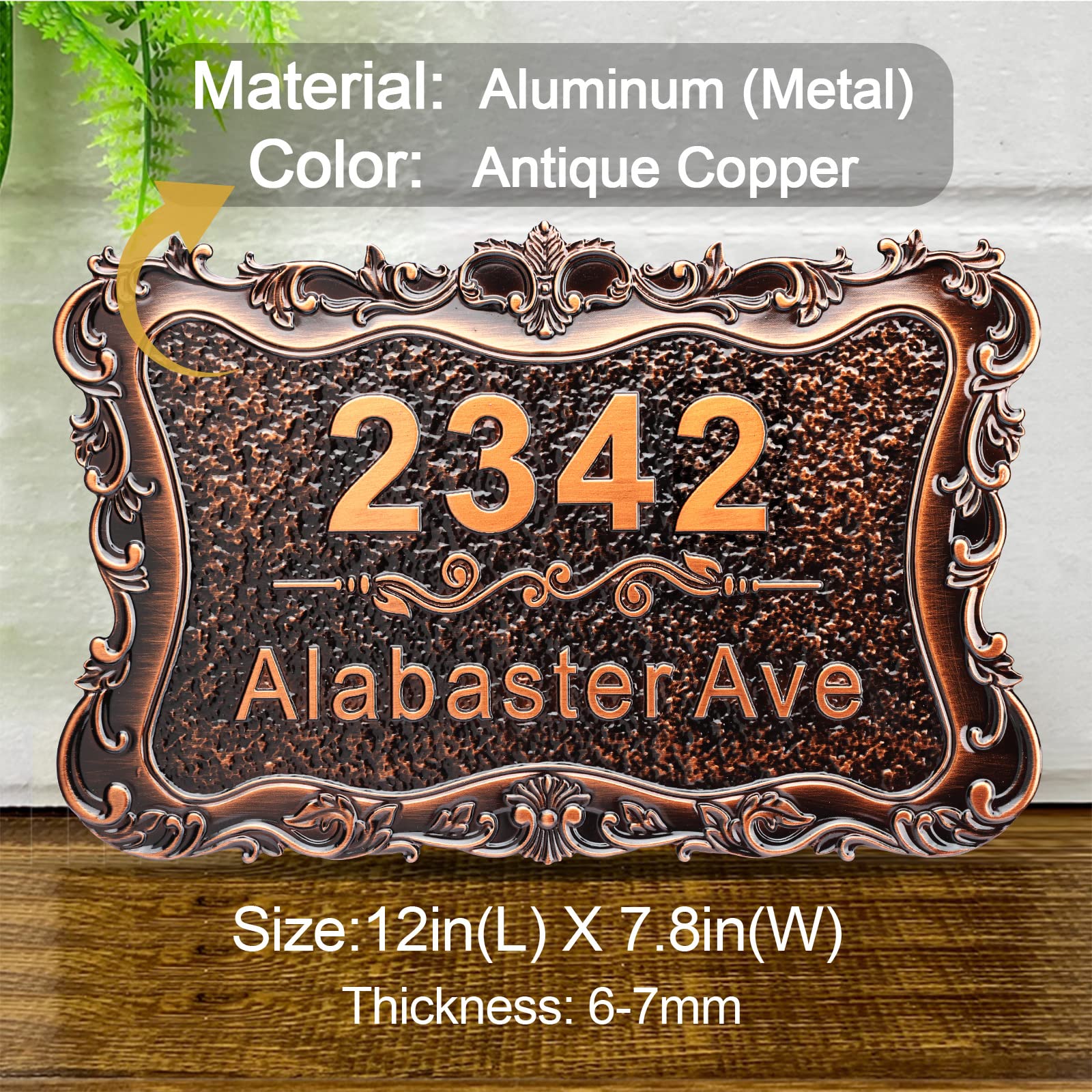 Numéro De Maison Personnalisé En Métal Acrylique 7,6 X 30,5 Cm (l X H