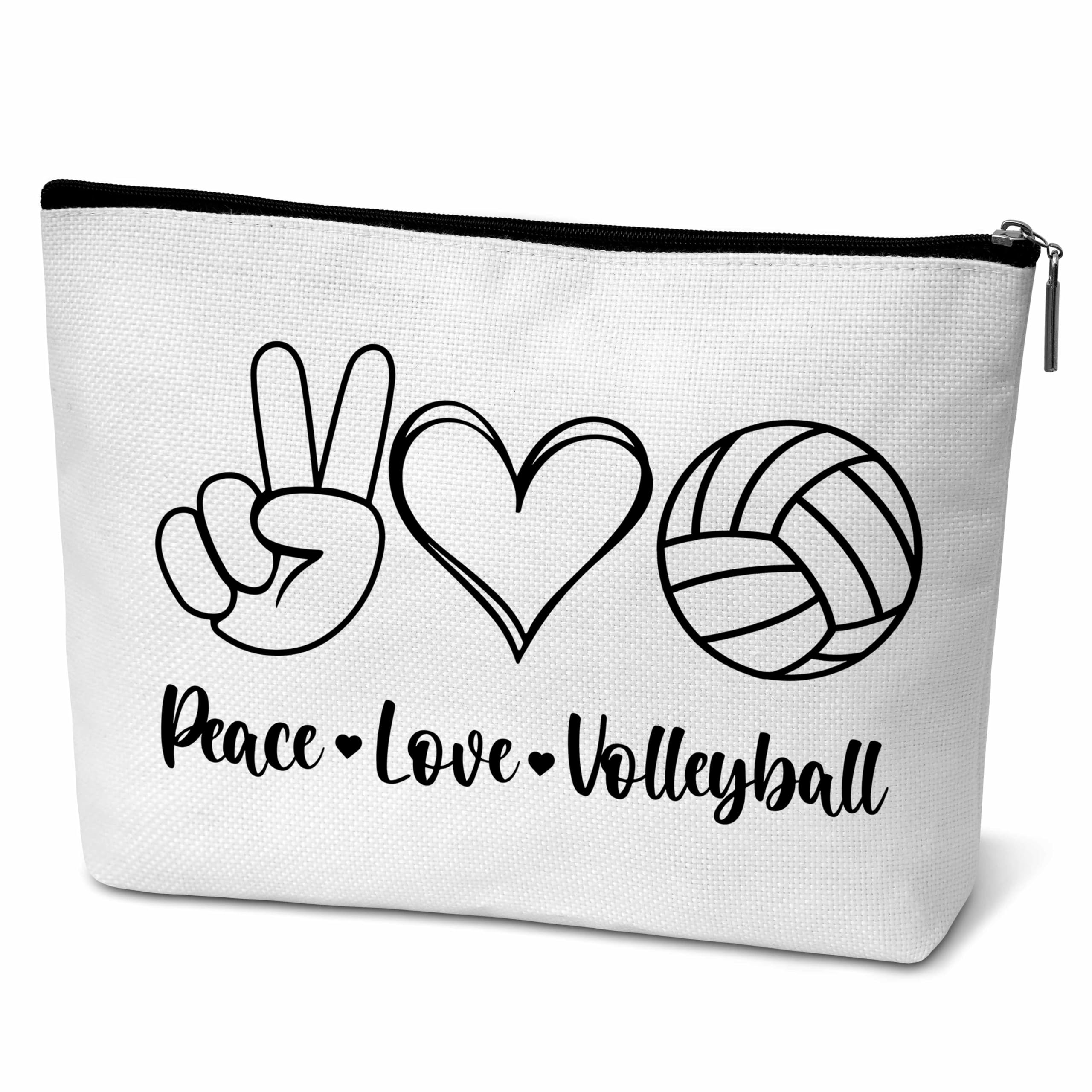 ONDTOM Peace Love Volleyball Makeup Bag for Teens - Gifts for Teen Girls, Players, Kids, Friends - Accessories -B49