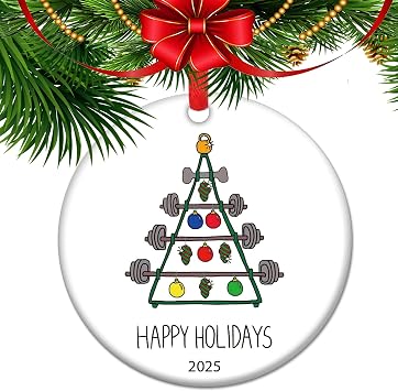 2024 Weightlifting Ceramic Ornament, Weightlifting Holiday Ornament, Workout Ornament, Gym Gift Ornament 2024