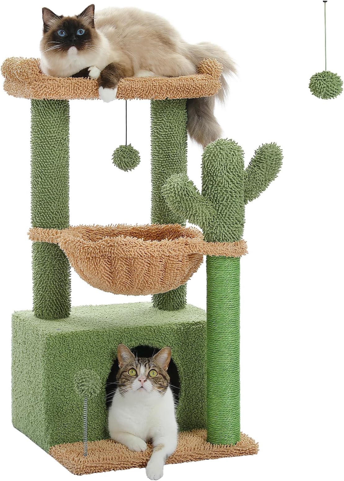 Yaheetech Cactus Cat Tree, 179cm Cat Tower for Indoor Cats, MultiLevel Cat Climbing Tree w
