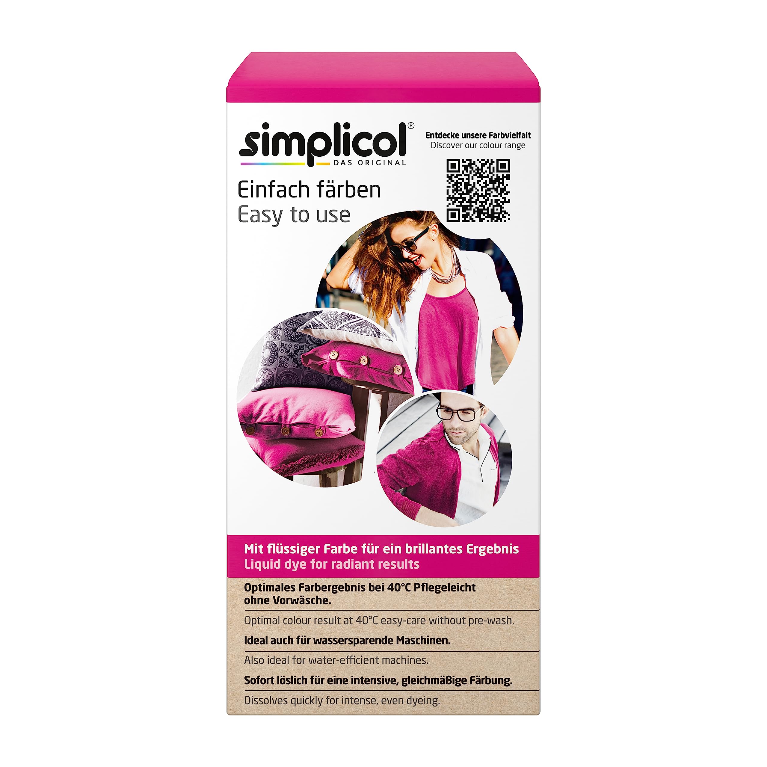 Simplicol barva na textil Růžové bobule 150ml + 400g