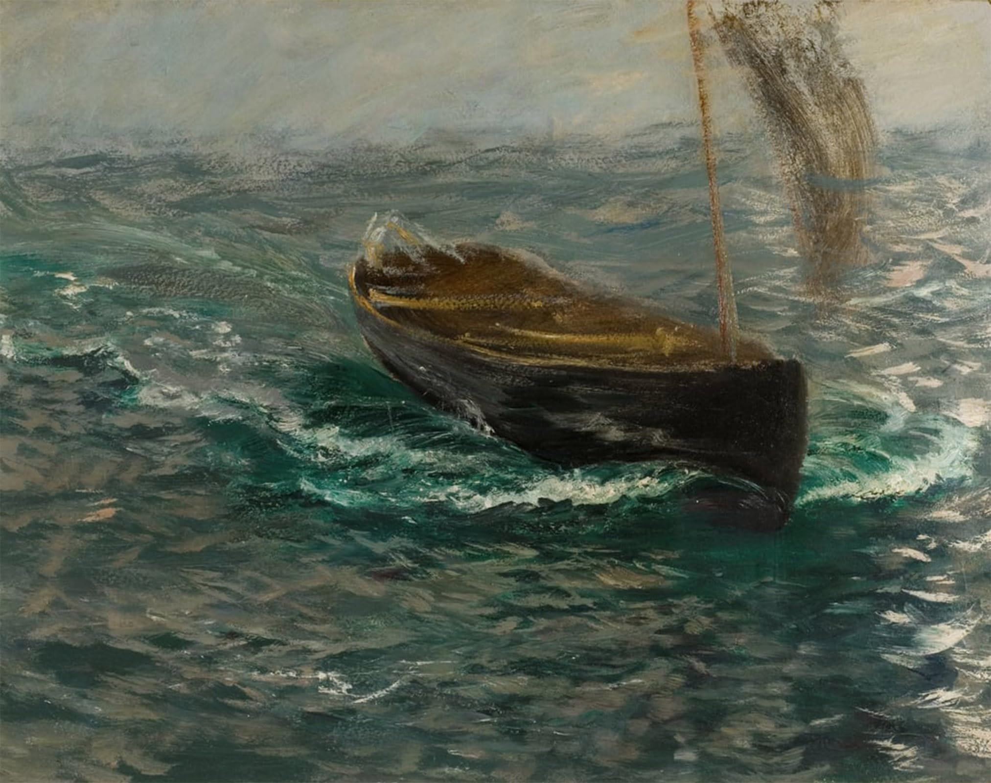 POSTERIIk Vintage Classic Picture Landscape Artwork Study of a Sailing Dinghy by Charles Napier Hemy Portrait Canvas Painting for Office Home Decor 60x90cm