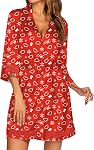 Ekouaer Robes de soie pour femmes Sexy Kimono Lingerie Party de la Demoiselle d'honneur 3/4 Dentelle Peignoir