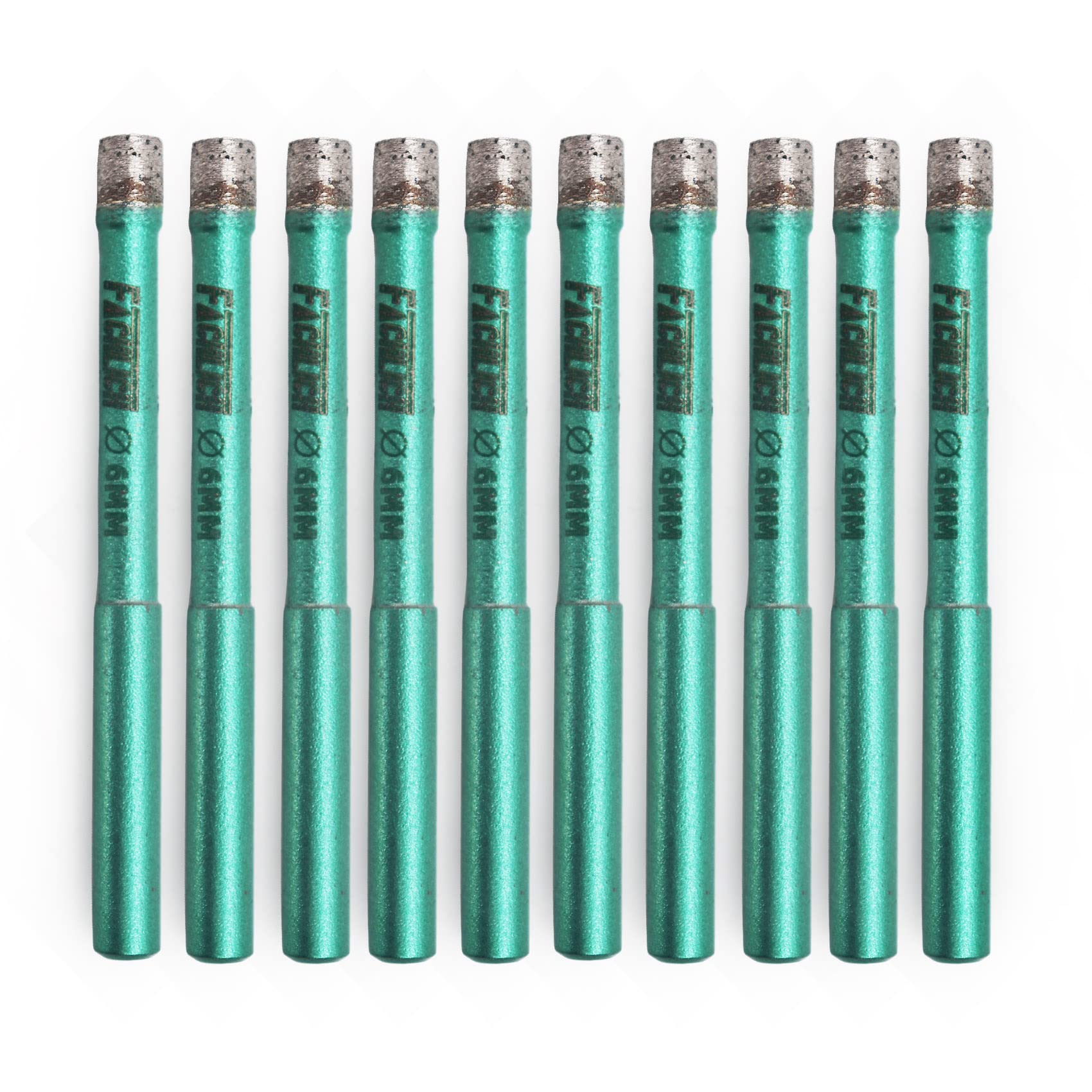 FACHLICH Diamond Core Drill Bits - 1/4" Granite Drill Bits 10pcs 6mm Porcelain Drill Bits Wet Drilling for Marble Granite Artificial Stone Ceramic Tile