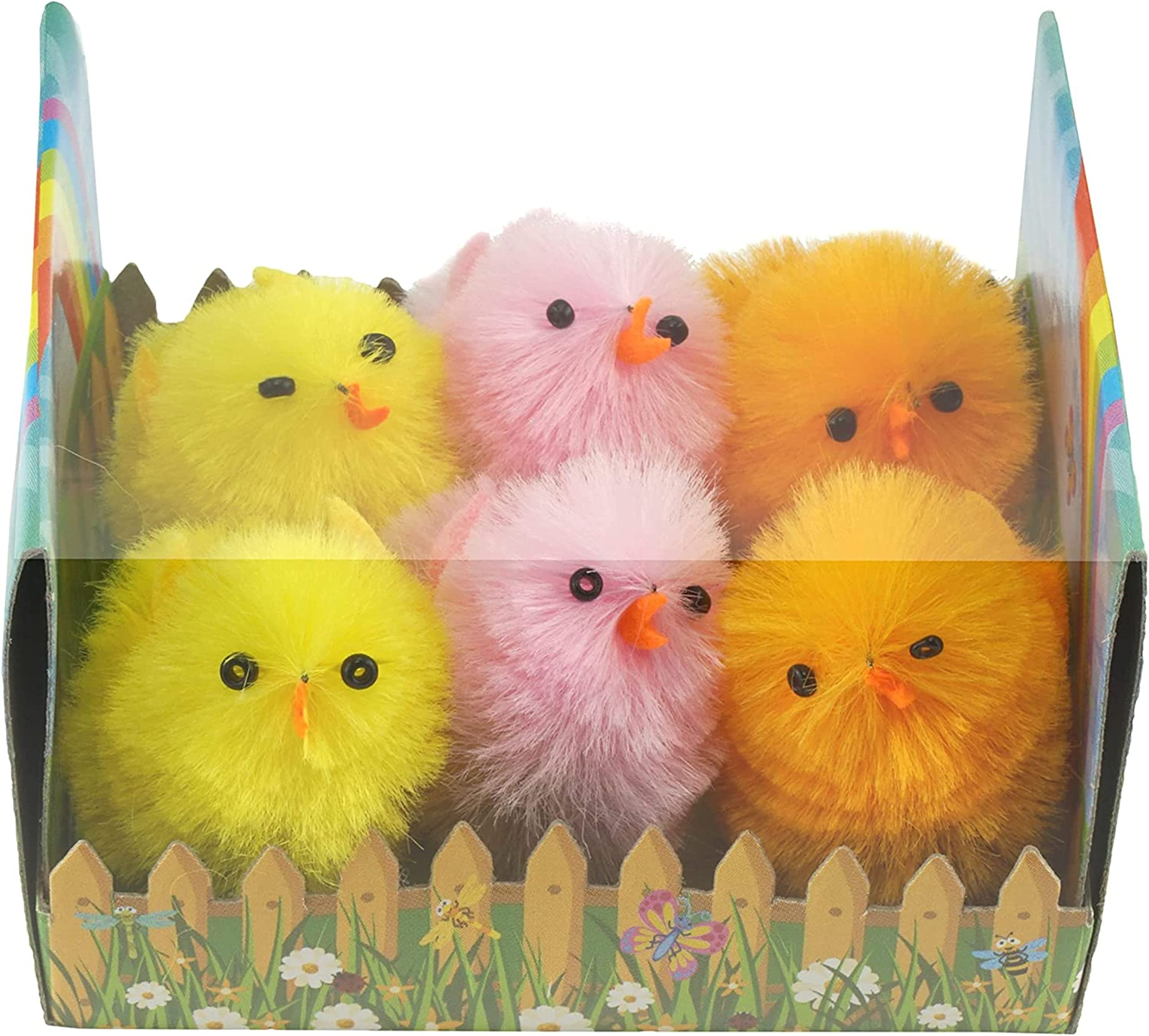 Srv Hub 6X Multicolour Chicks 6 Pcs Multi Coloured Easter Chicks