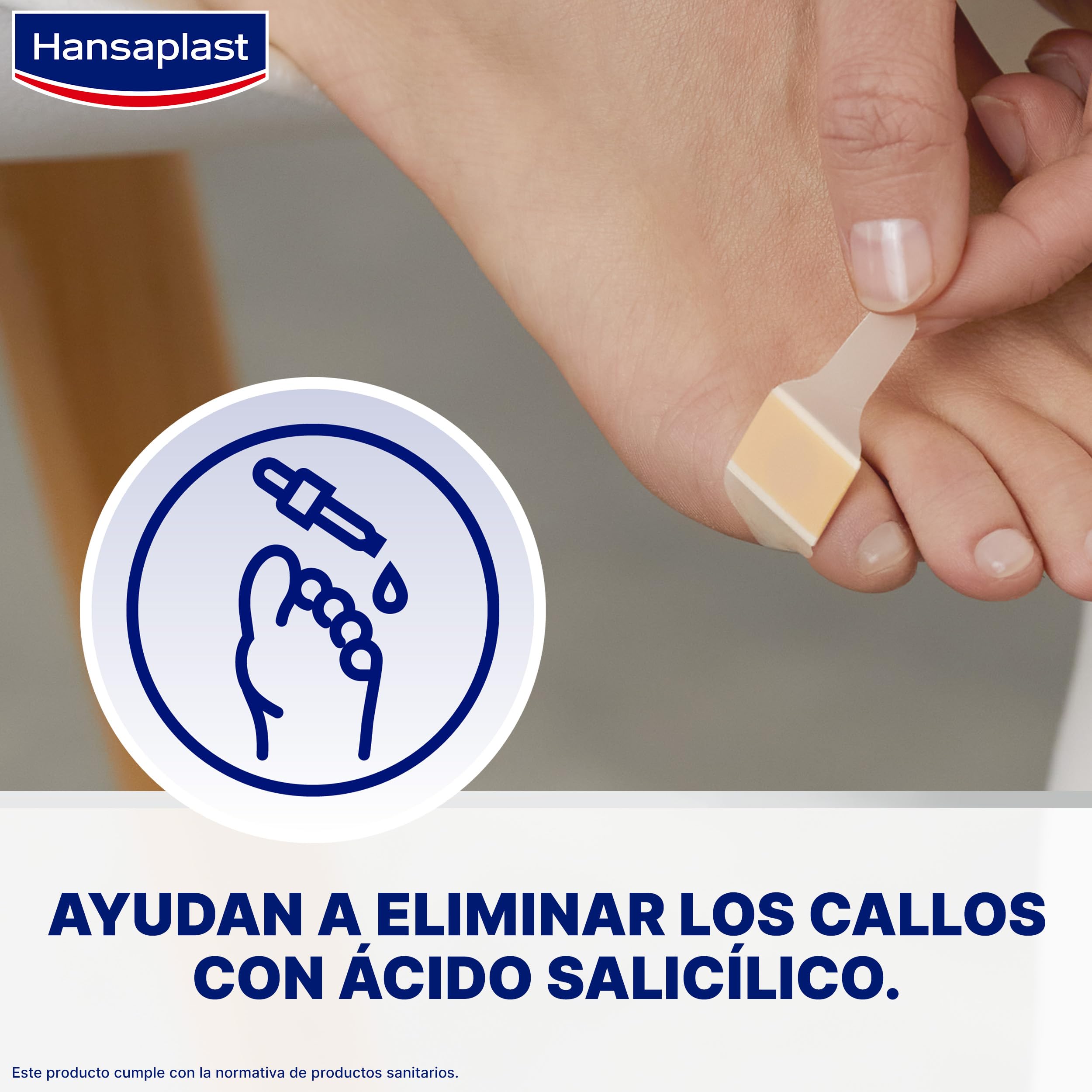 Hansaplast Apósito adhesivo para callos, ayuda a eliminar callos y durezas, tratamiento para pies con ácido salicílico, alivio inmediato del dolor por presión, 8 unidades