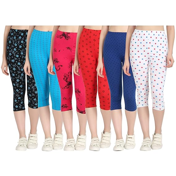 Printed Capri for Womens/Girl Pack of 6
