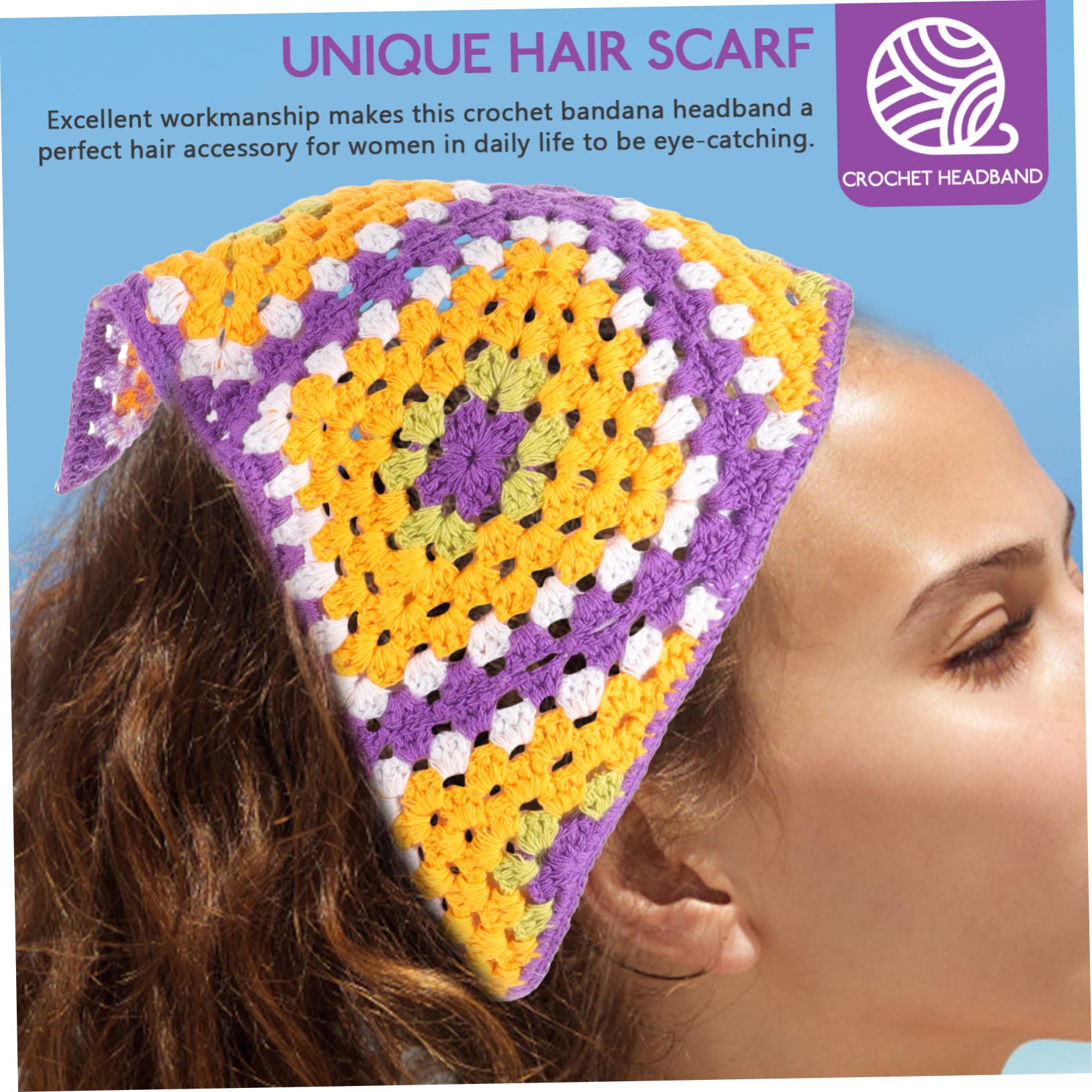 POPETPOP 5 Pezzi Fasce Per Da Donna All'uncinetto Bandana Fascia Per Sciarpa Stile Moderno Morbido E Traspirante Per L'uso Quotidiano