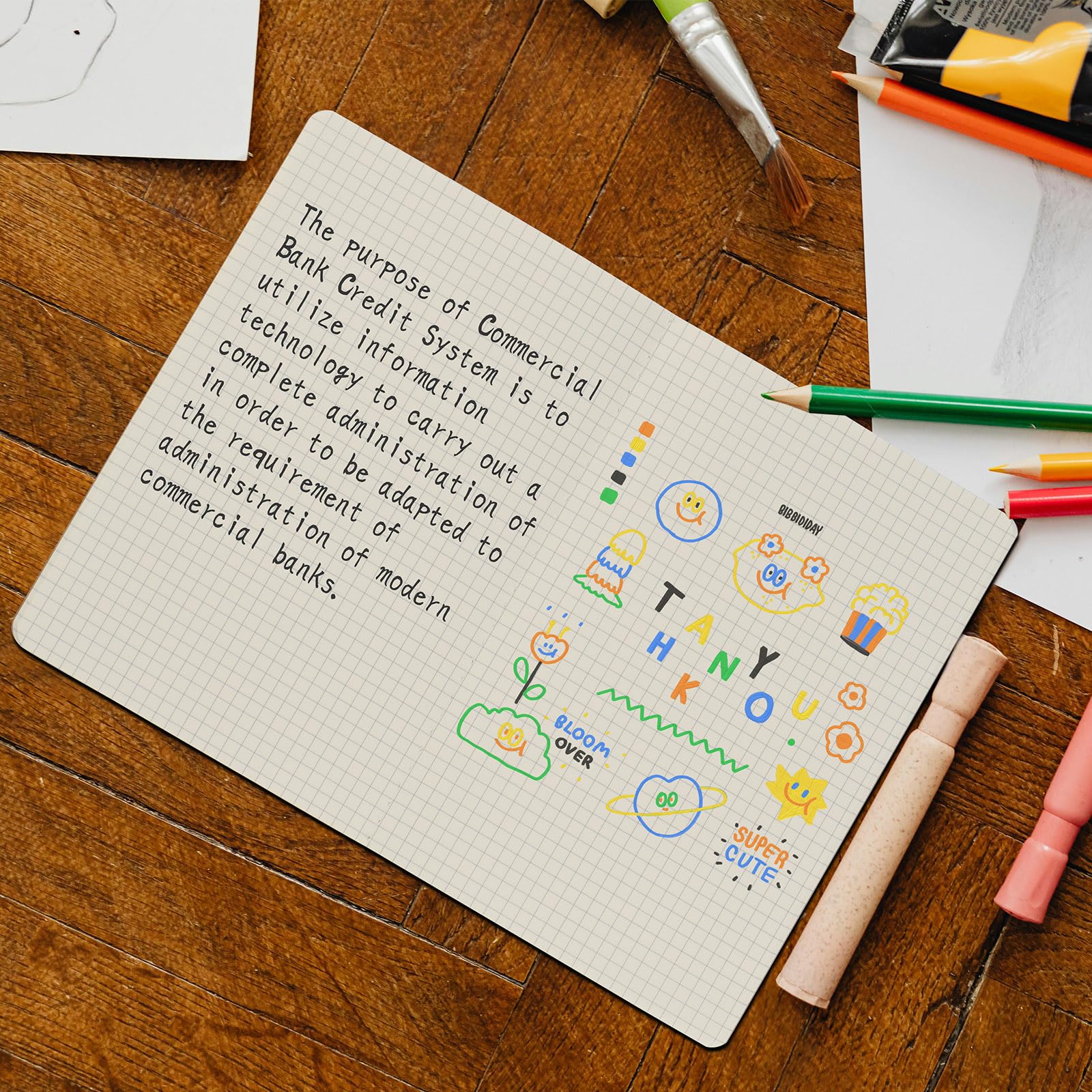 ZCZN Quaderno A5 Quadretto, 12 Pezzi Copertina Kraft, 30 Fogli/60 Pagine, Taccuini per Ufficio e Scuola
