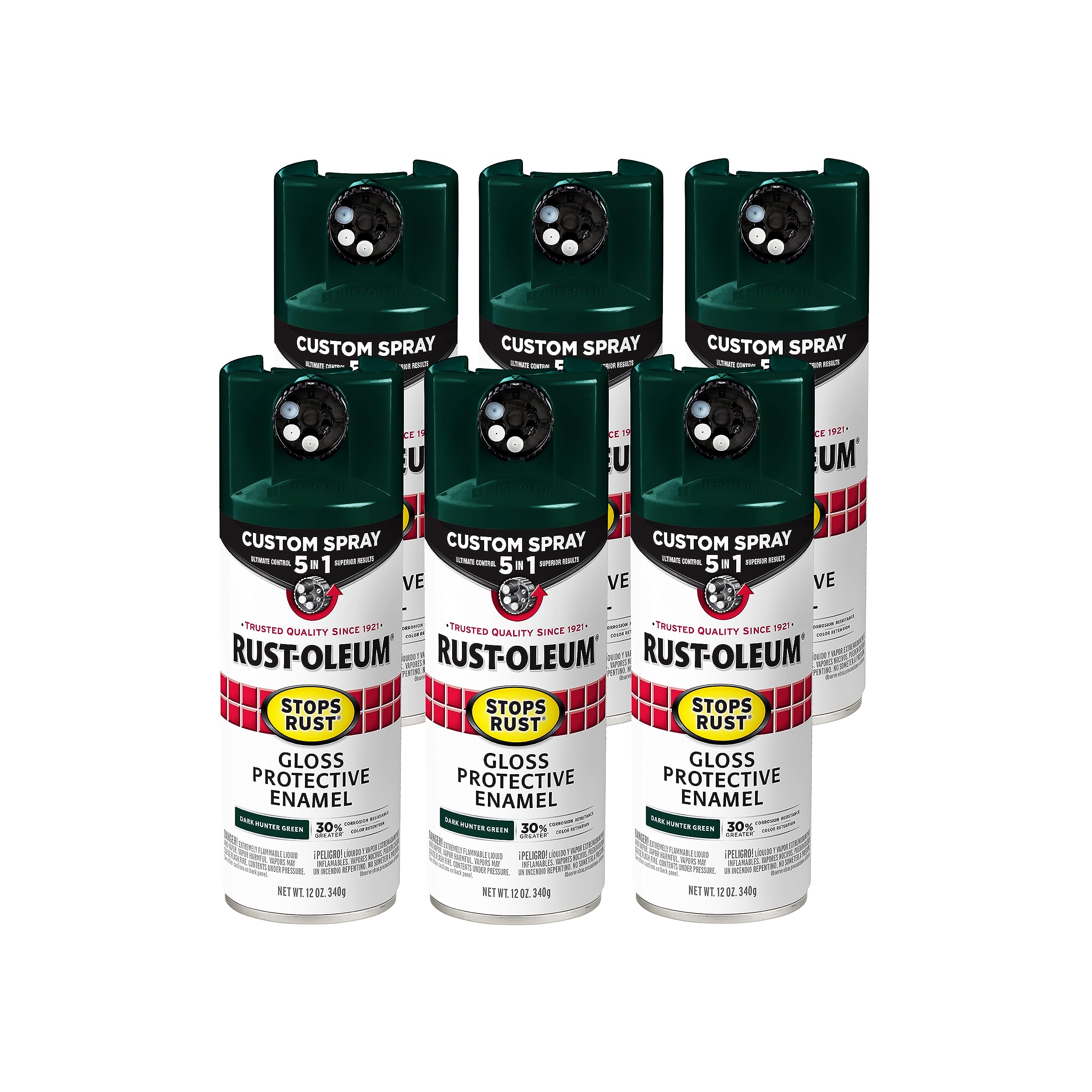Rust-Oleum Stops Rust Custom 5-in-1 Spray Paint, Gloss Dark Hunter Green