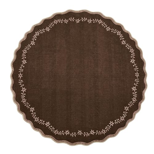 GarveeHome 6ft Scalloped Round Rug