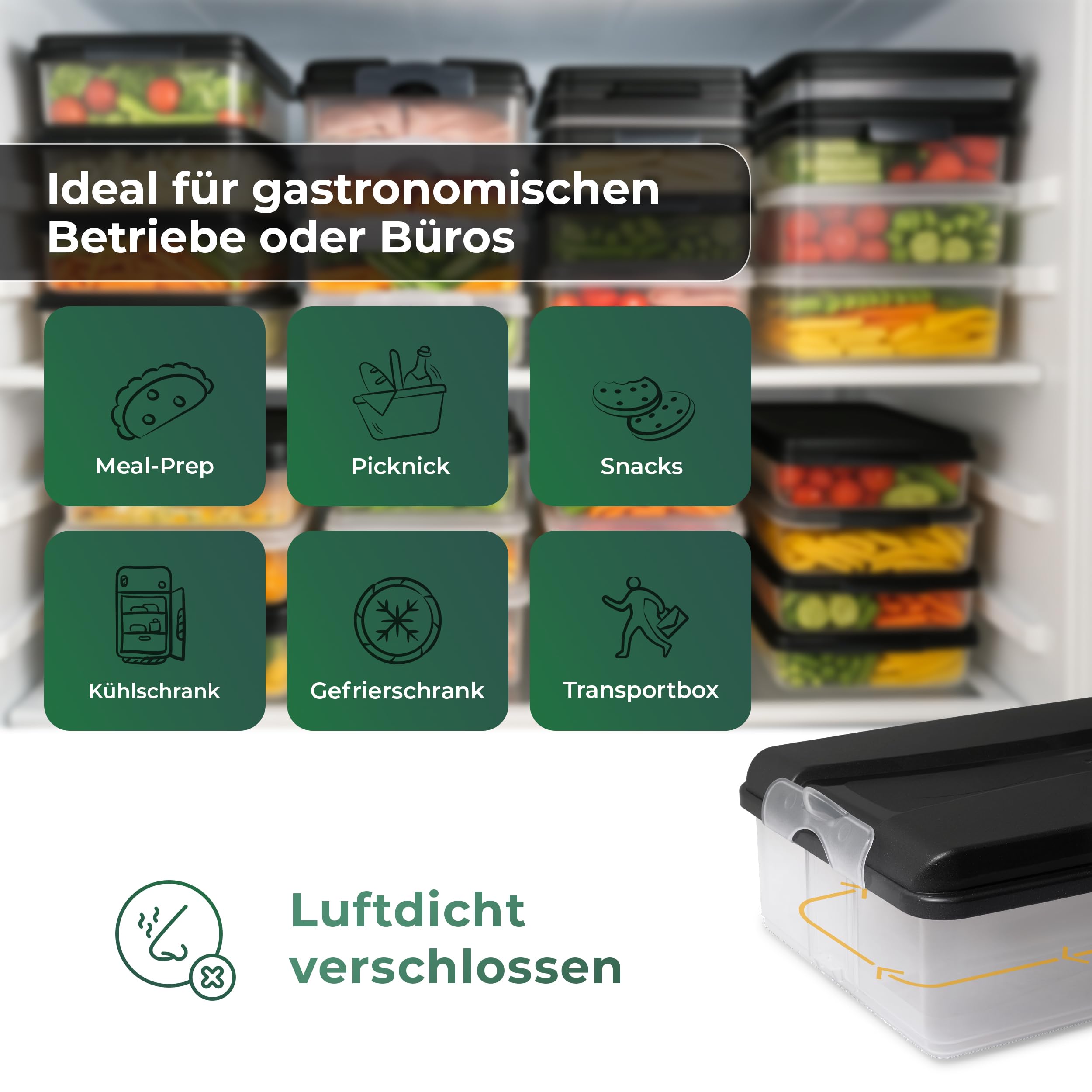 Novaliv Frischhaltedosen (6x klein + 4x groß + 10x Deckel), stapelbar für Kühlschrank & Gefrierfach, Vorratsdosen Set Aufbewahrungsbox Organizer, für Aufschnitt Wurst Käse Obst Gemüse Meal-Prep