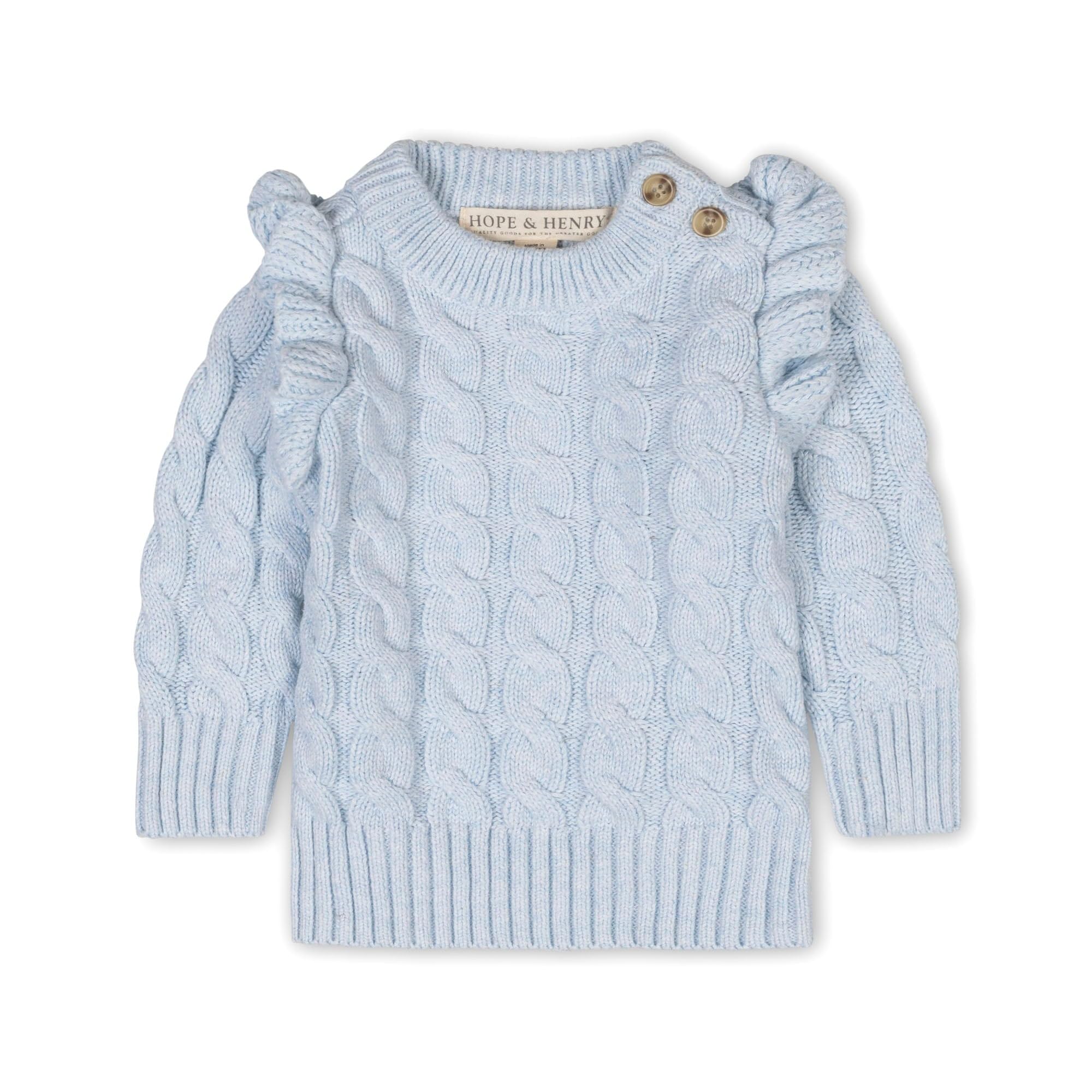 Hope &amp; Henry Girls Cable Front Pullover Sweater